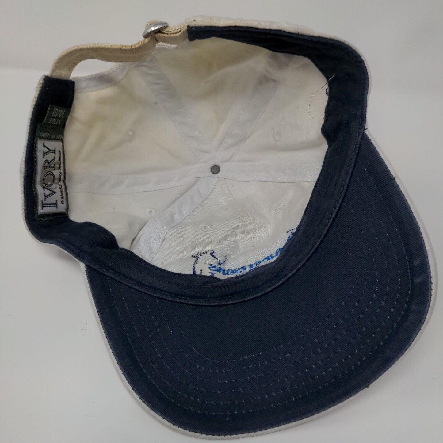 Albertsons Boise Open Slideback Hat White One Size Embroidered Ivory