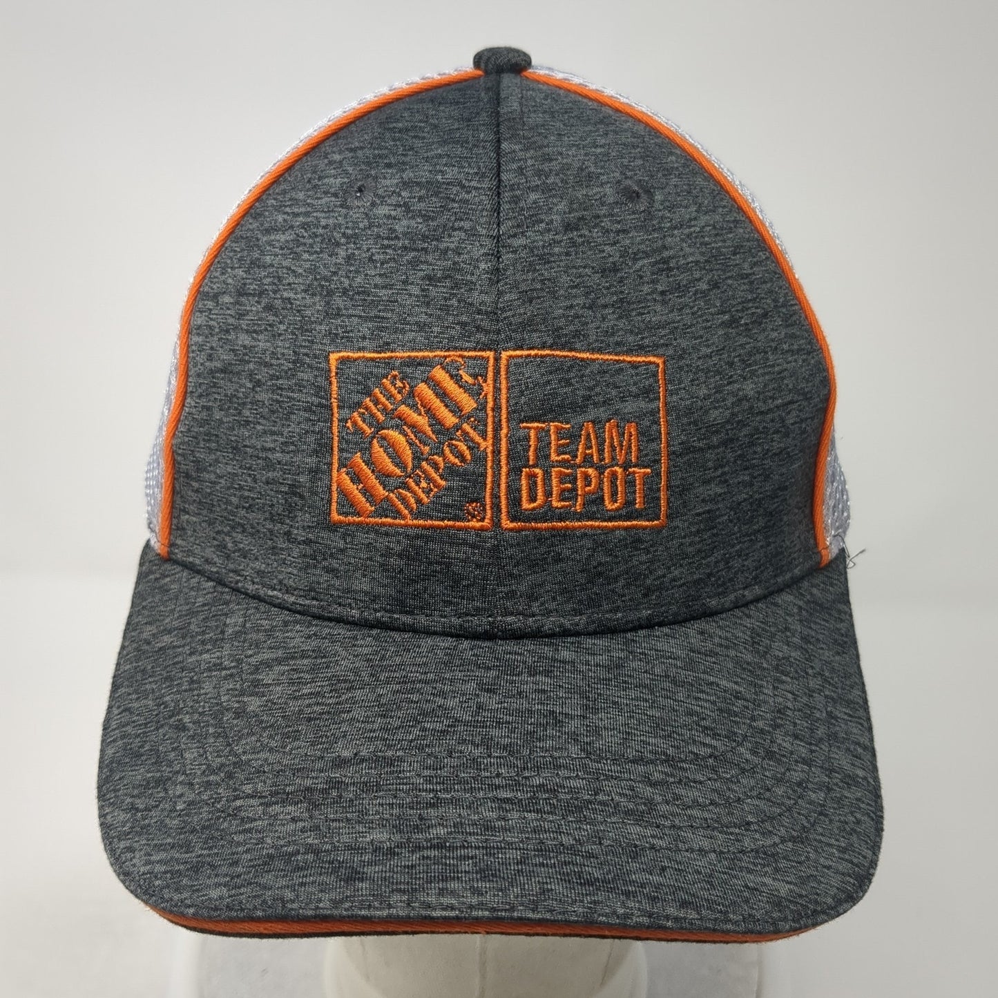 The Home Depot Strapback Hat Gray One Size Embroidered Team Depot