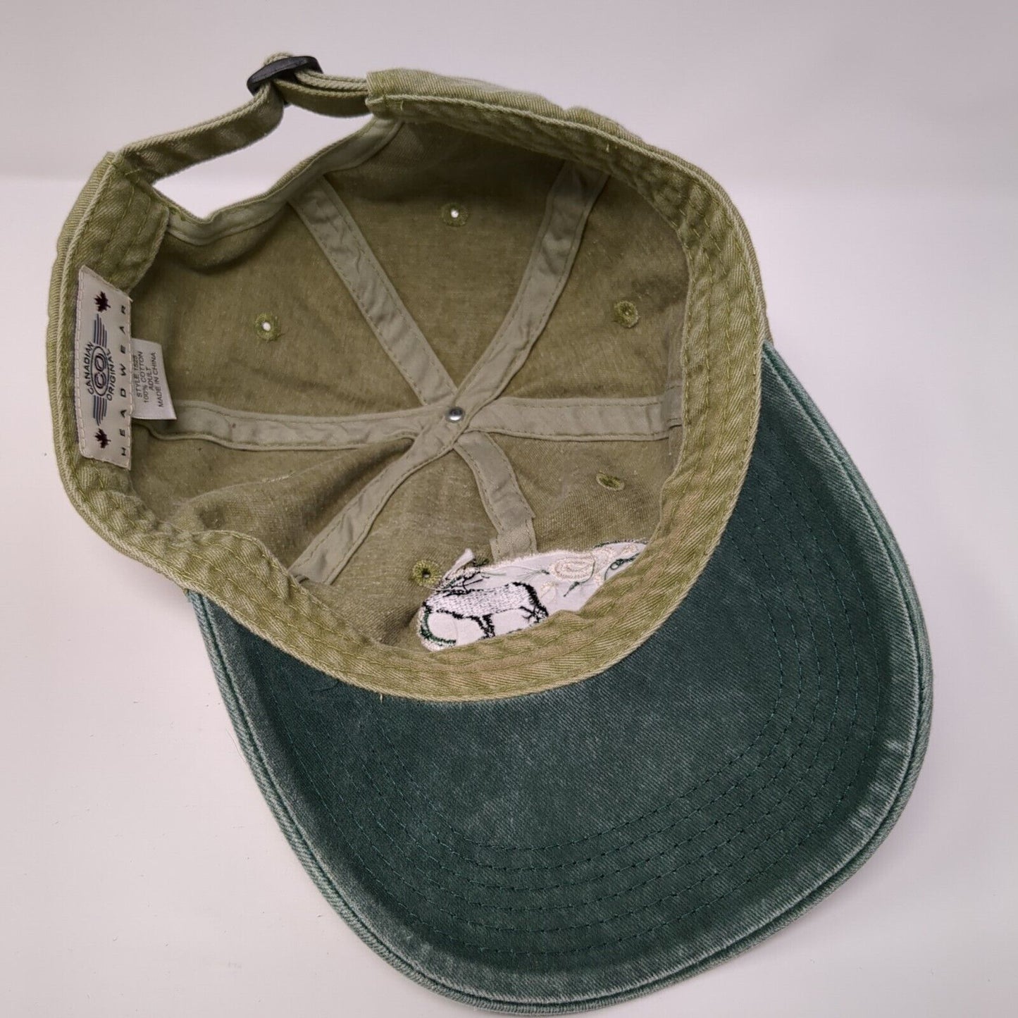 Canmore Canada Adult Slideback Hat Green OS Adjustable Embroidered Patriotic