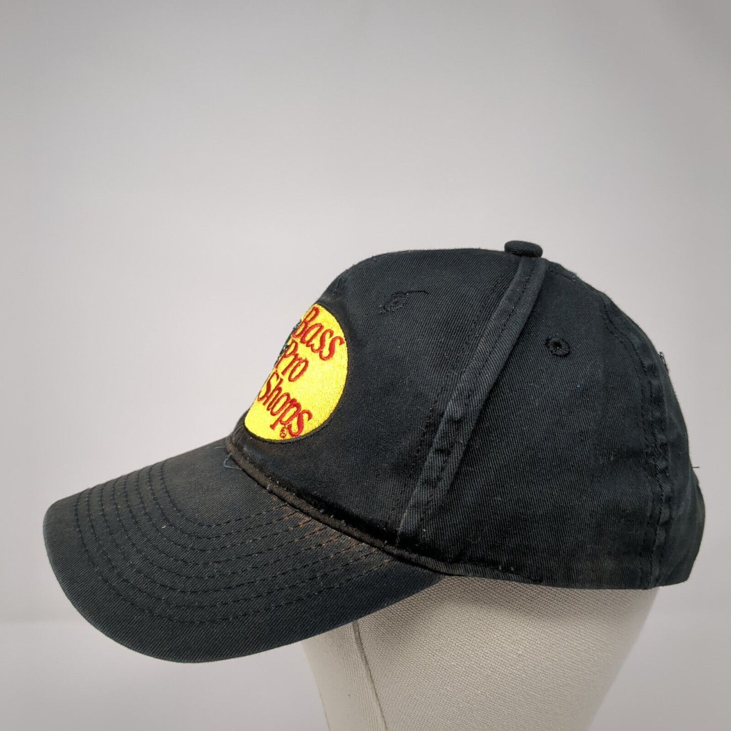 Bass Pro Shops Snapback Hat Black One Size Adjustable Gone Fishing Solid