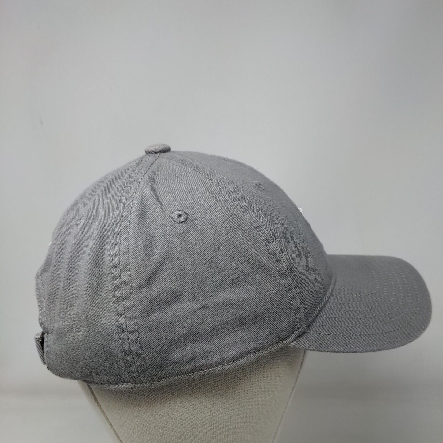 Adidas Trefoil Slideback Hat Gray OSFM Embroidered Solid Vent Holes