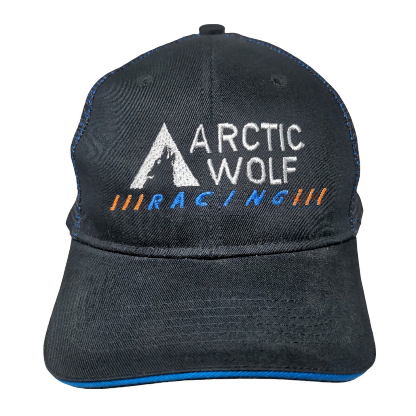 Arctic Wolf Racing Snapback Mesh Back Trucker Hat Black One Size Embroidered