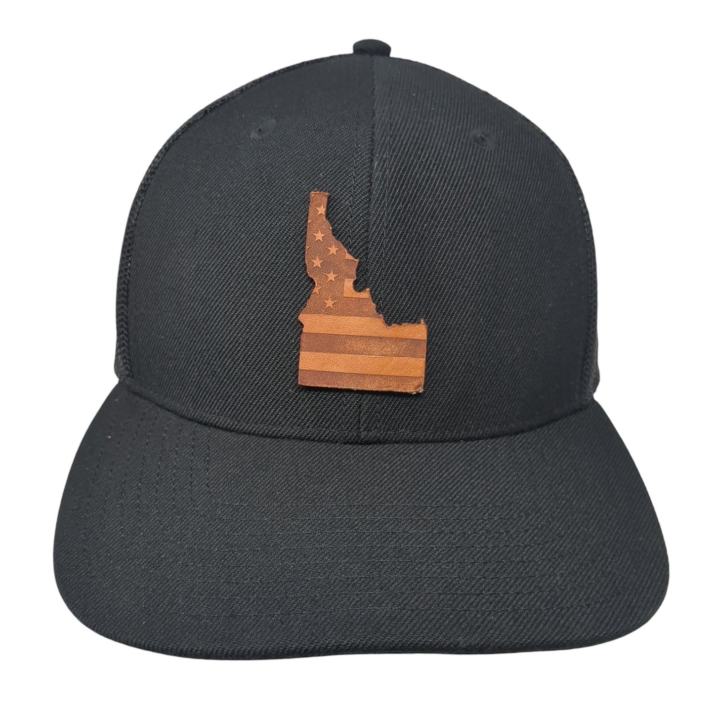 Idaho Snapback Trucker Hat Black One Size Adjustable Mesh Back Branded Bills