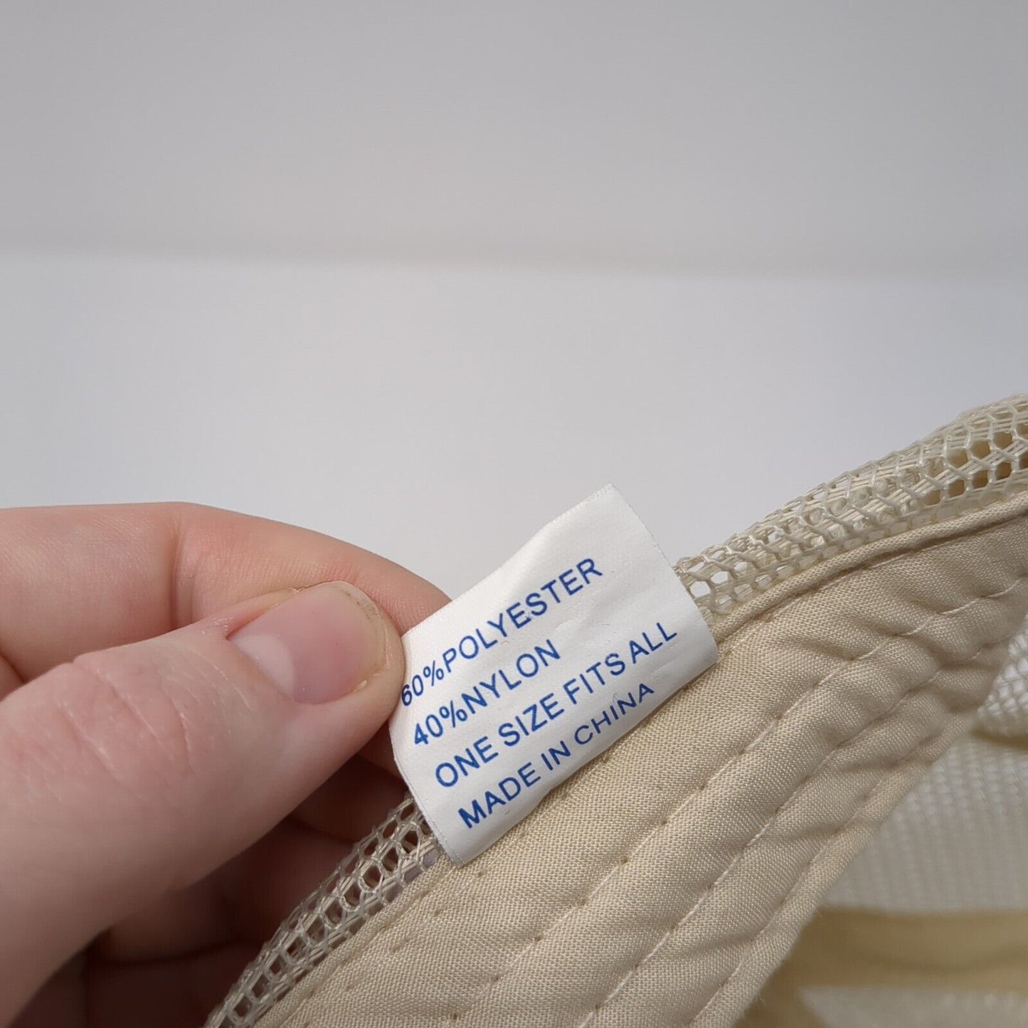 Letter T Logo Snapback Rope Trucker Hat Tan One Size Mesh Back Cameo