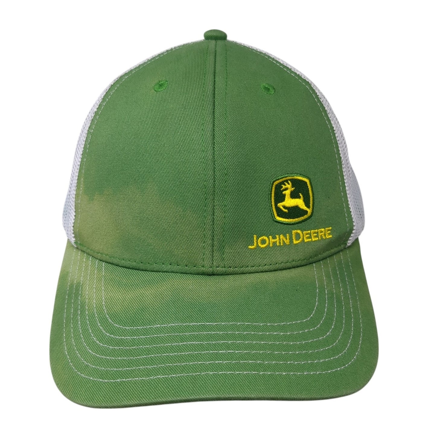 John Deere Snapback Trucker Hat Green One Size Adjustable Embroidered Mesh Back