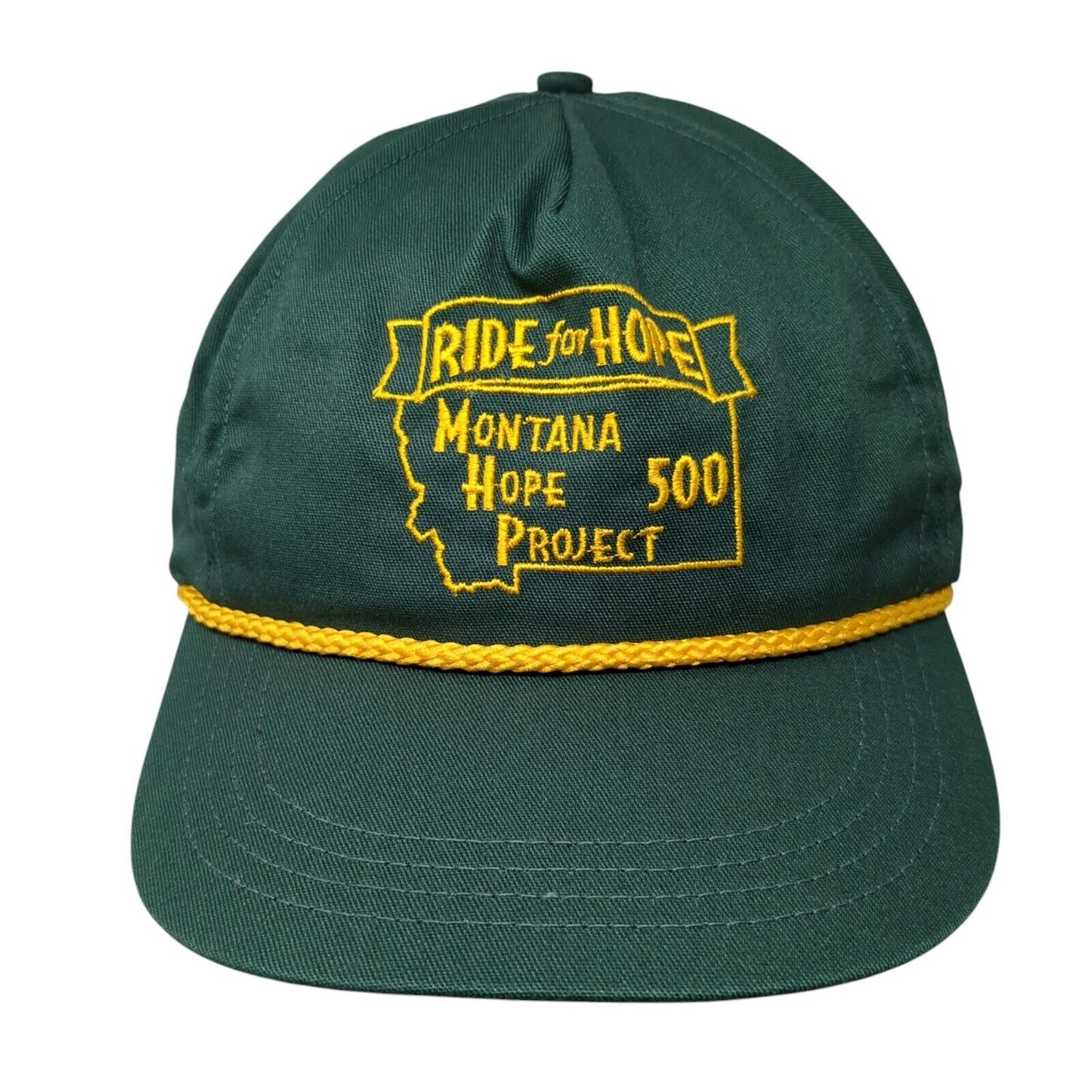 Ride For Hope Slideback Rope Hat Green OSFA Montana Hope Project 500