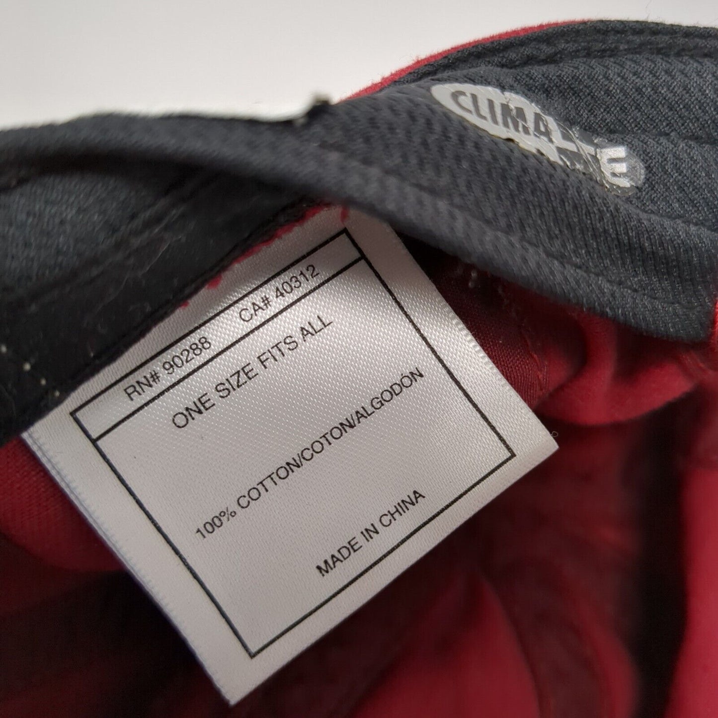 Adidas Slideback Hat Red One Size Adjustable Embroidered Climalite Vented Holes