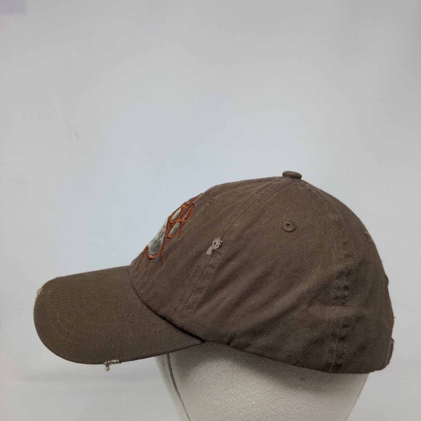 Bear Paw Slideback Hat Brown One Size Adjustable Distressed Buffalo Outdoors