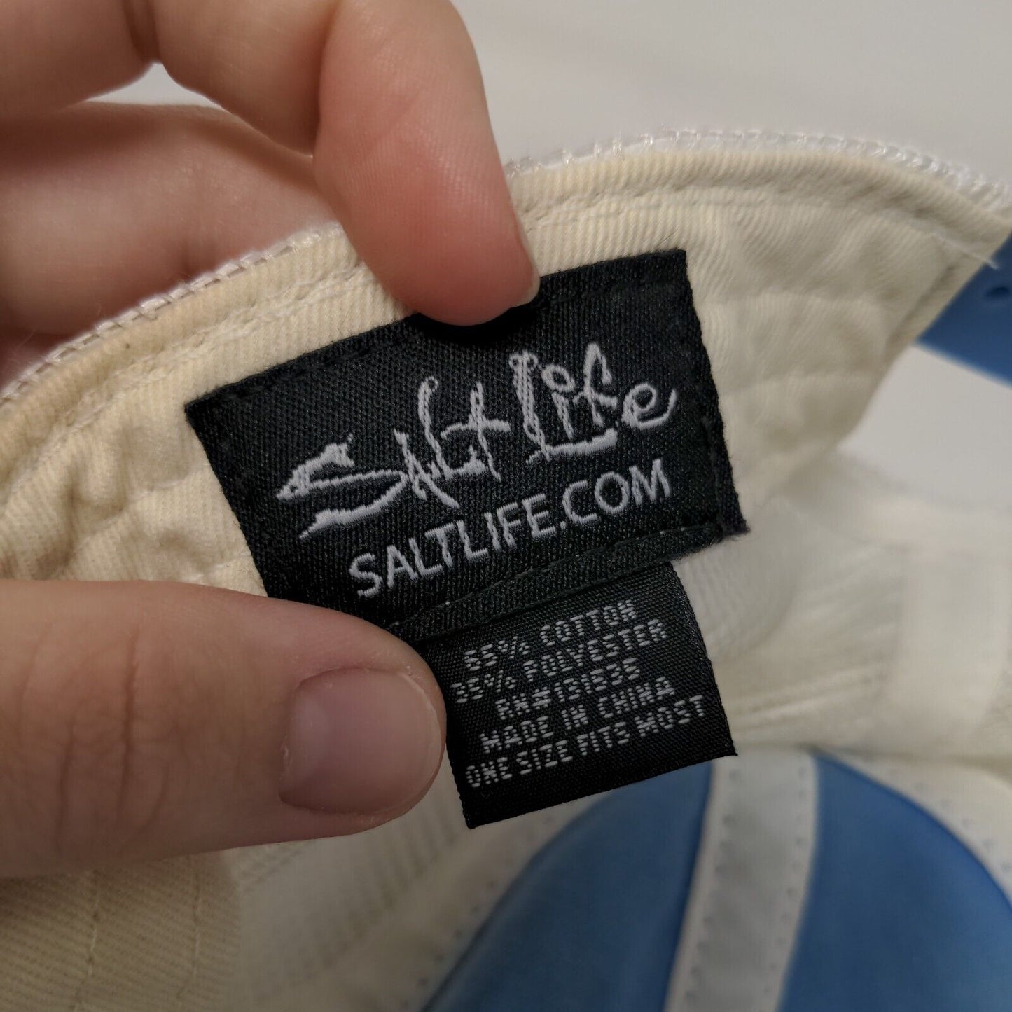 Salt Life Adventure Seas Division Trucker Hat Blue OSFM Embroidered Mesh Back