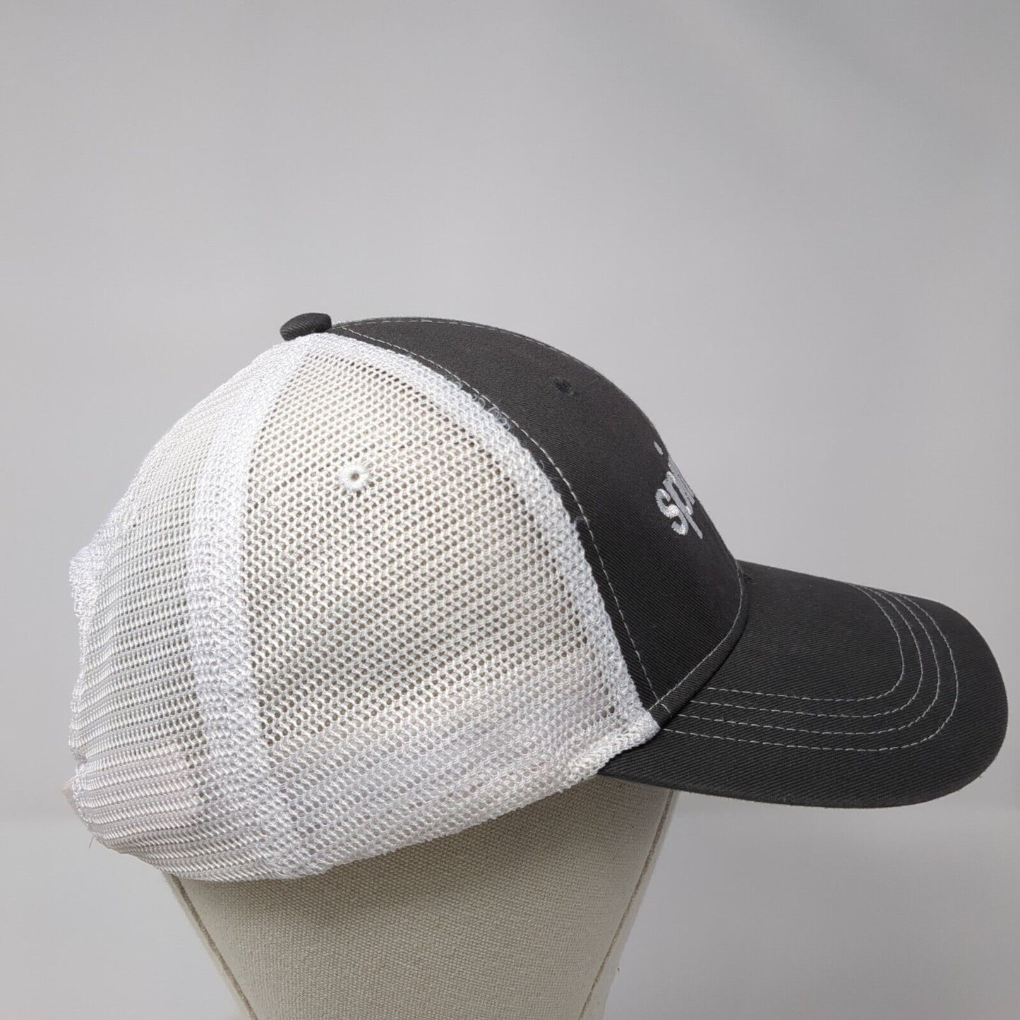Spire Logo Slideback Trucker Hat Gray One Size Mesh Back Cap America