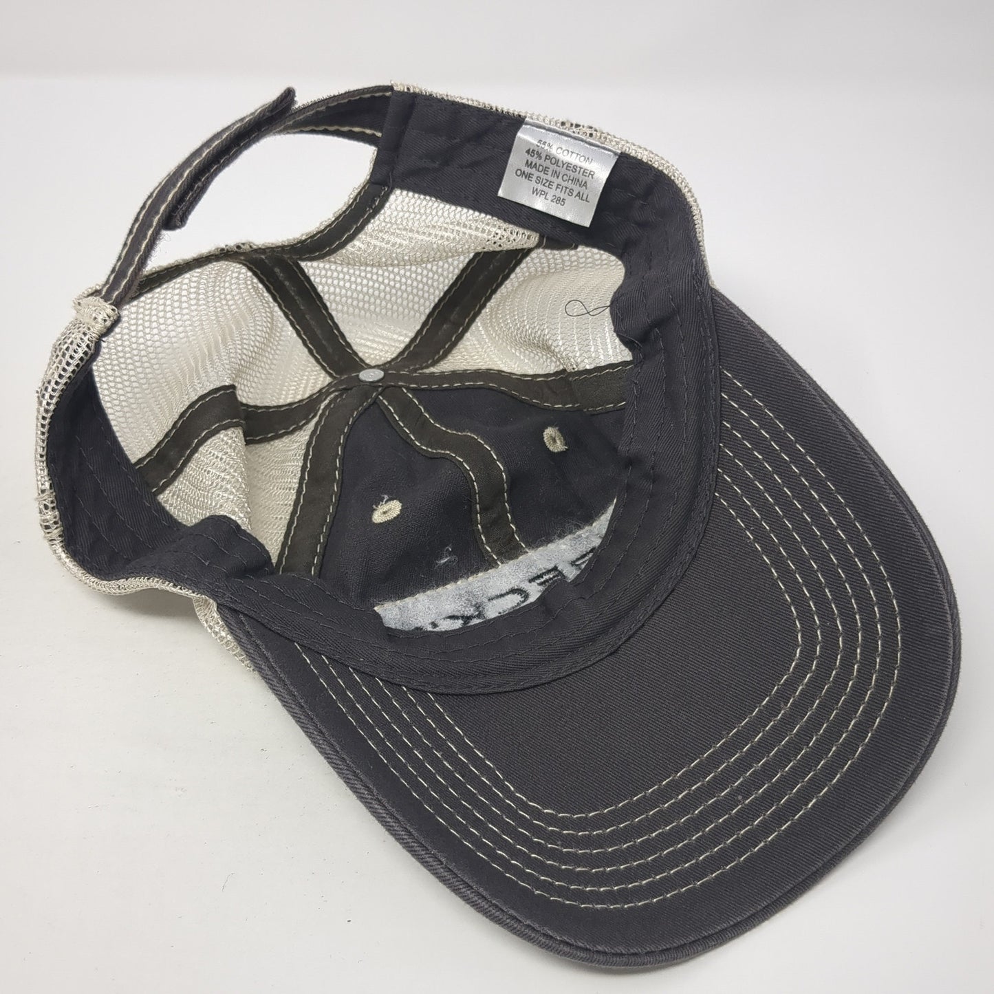 Beck's Strapback Trucker Hat Gray One Size Adjustable Embroidered Mesh Back