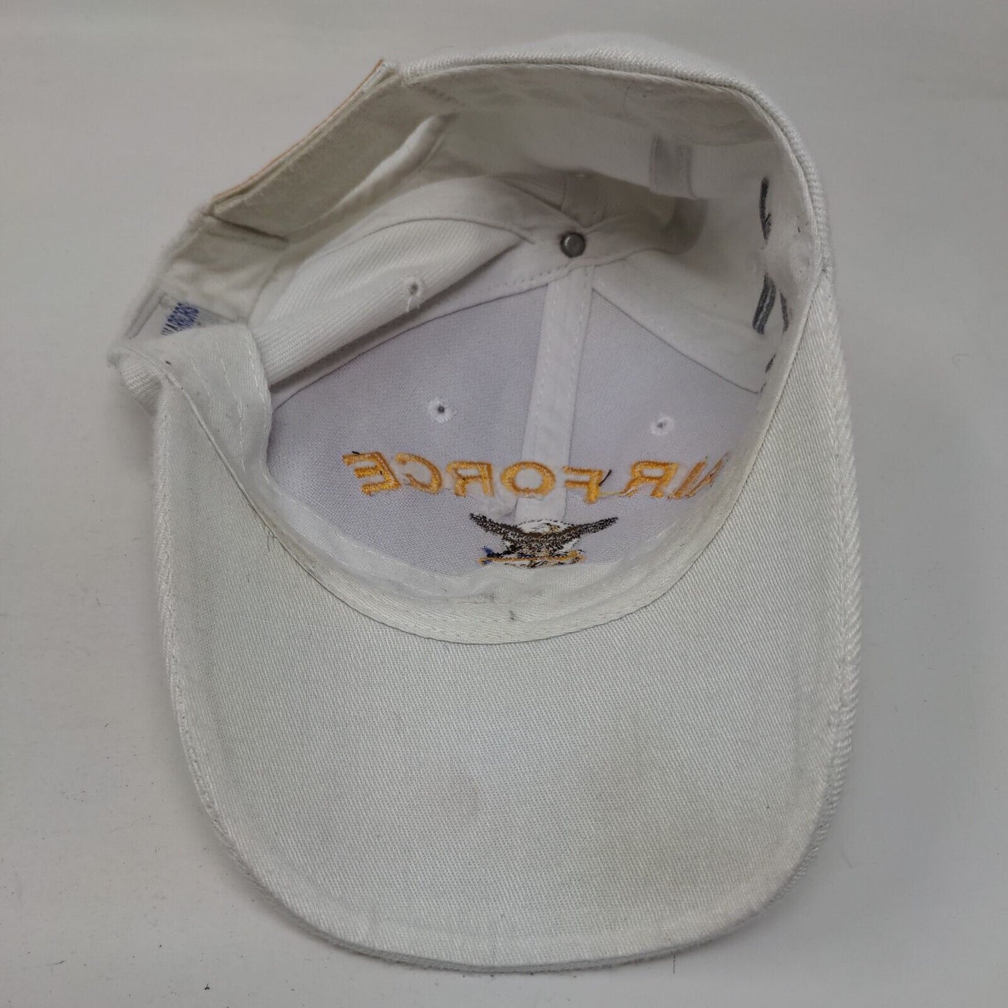 Air Force Strapback Hat White One Size Embroidered U.S. Warriors