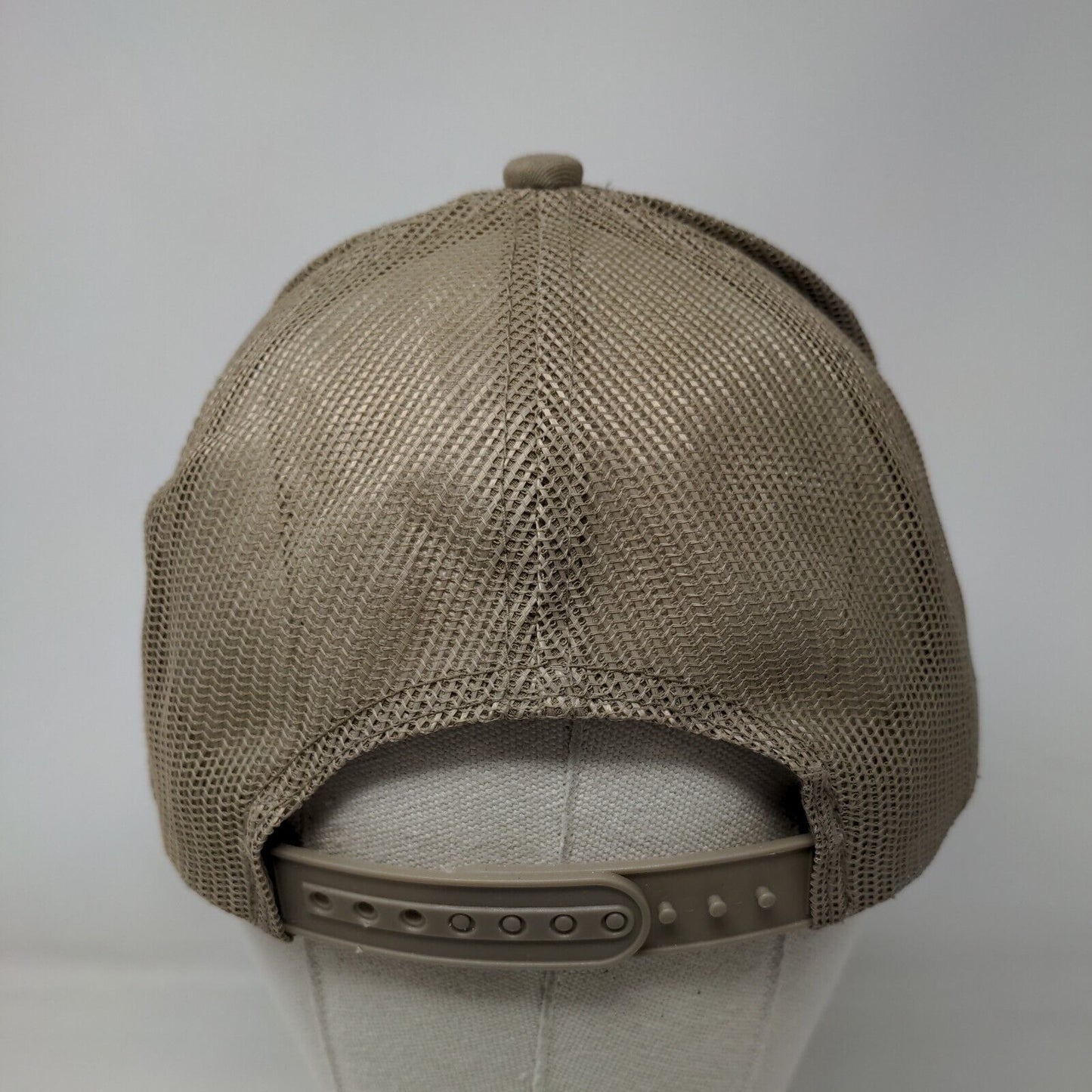 Bass Pro Shops Snapback Mesh Back Trucker Hat Tan OSFM Gone Fishing