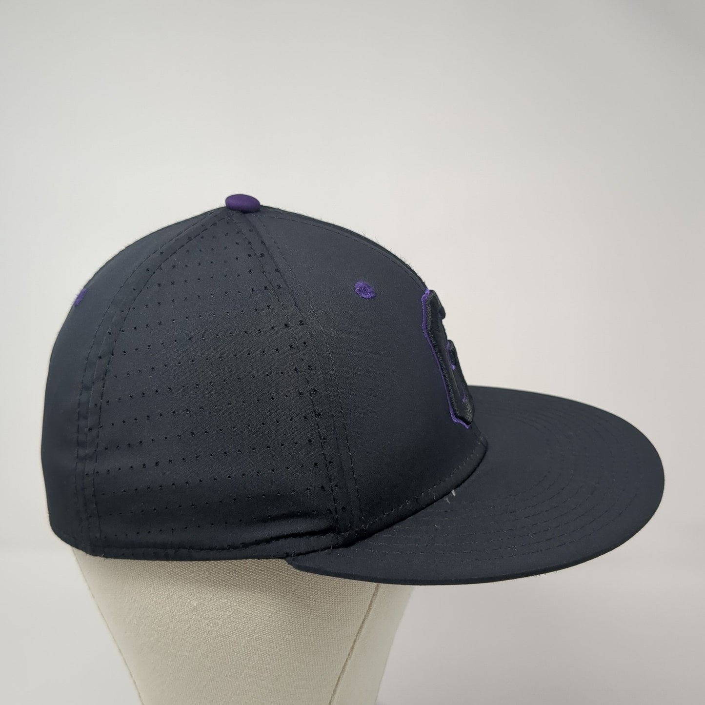 Letter G Fitted Hat Black Small Embroidered Letter Laser Cut The Game