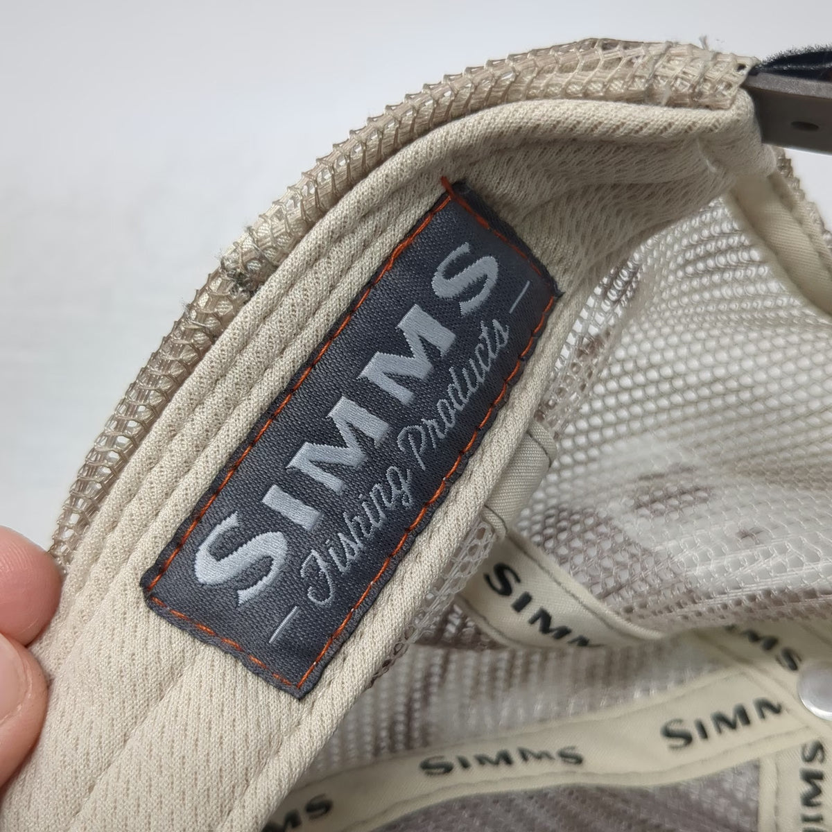 Simms Trucker Hat Green Brown Camo One Size Mesh Snapback Fishing Outdoor Patch