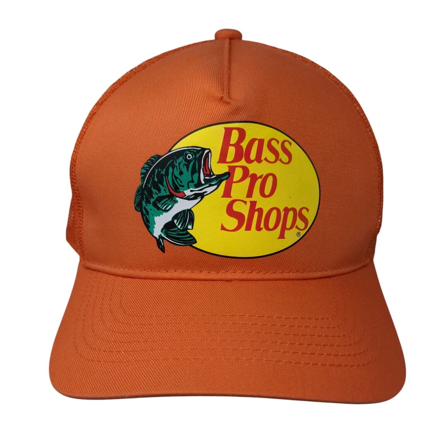 Bass Pro Shops Snapback Trucker Hat Orange OSFM Adjustable Mesh Gone Fishing