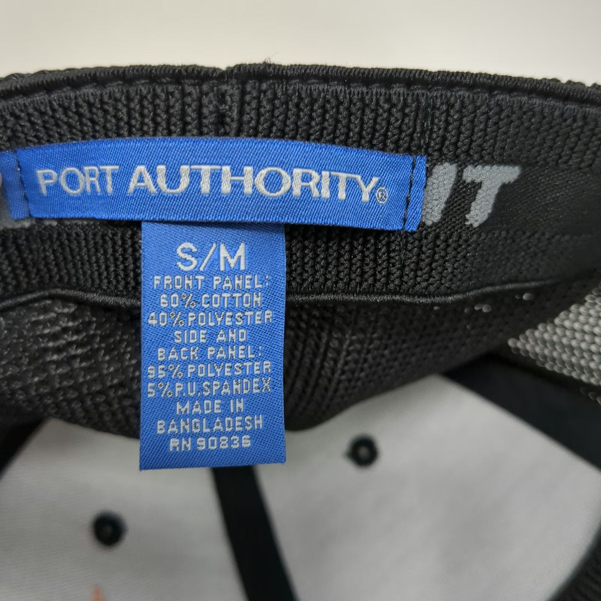 Port Authority Baseball Cap Black M Gen Electric Mesh Back Flexfit Logo Work Hat
