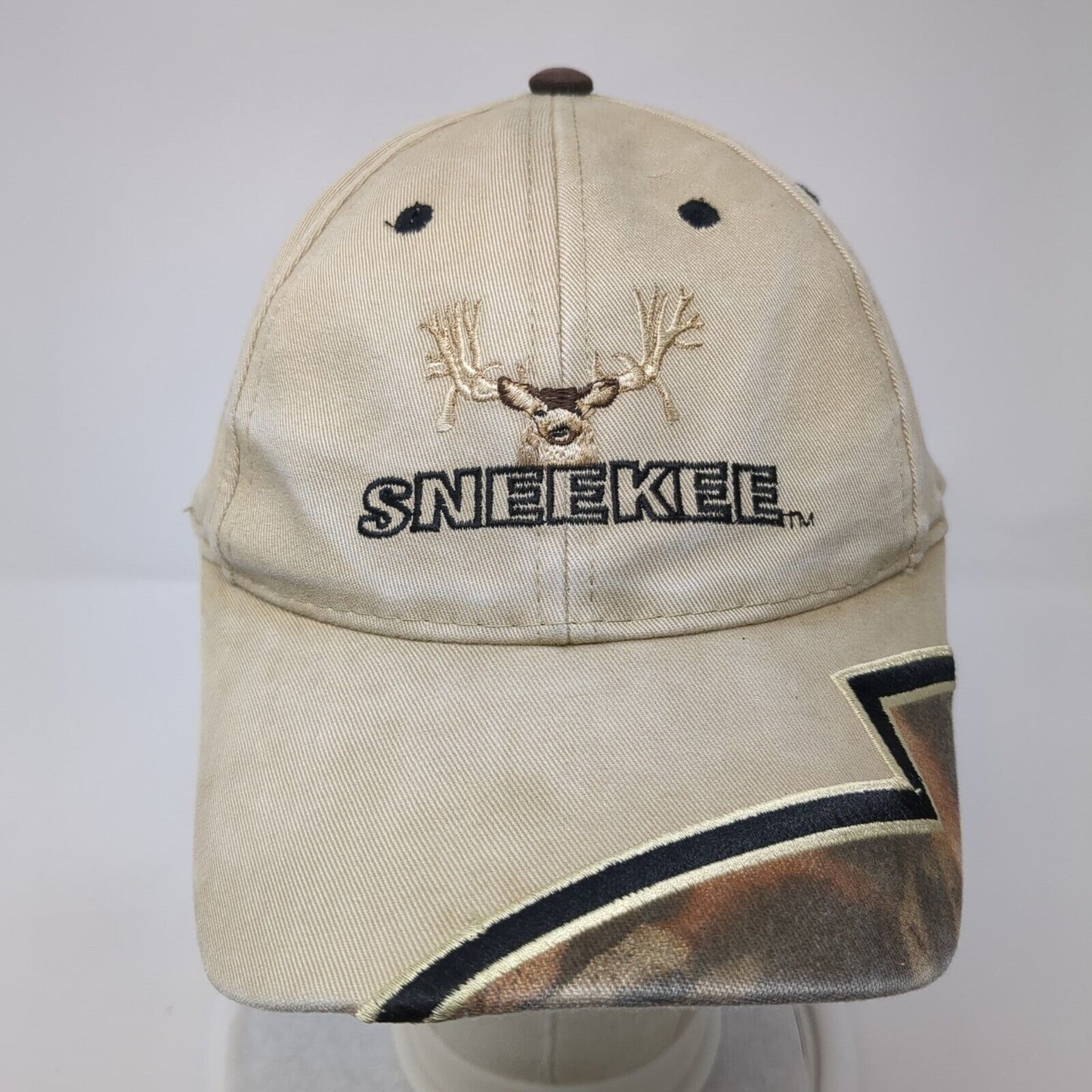 Sneekee Slideback Hat Tan One Size Adjustable Embroidered Hunting