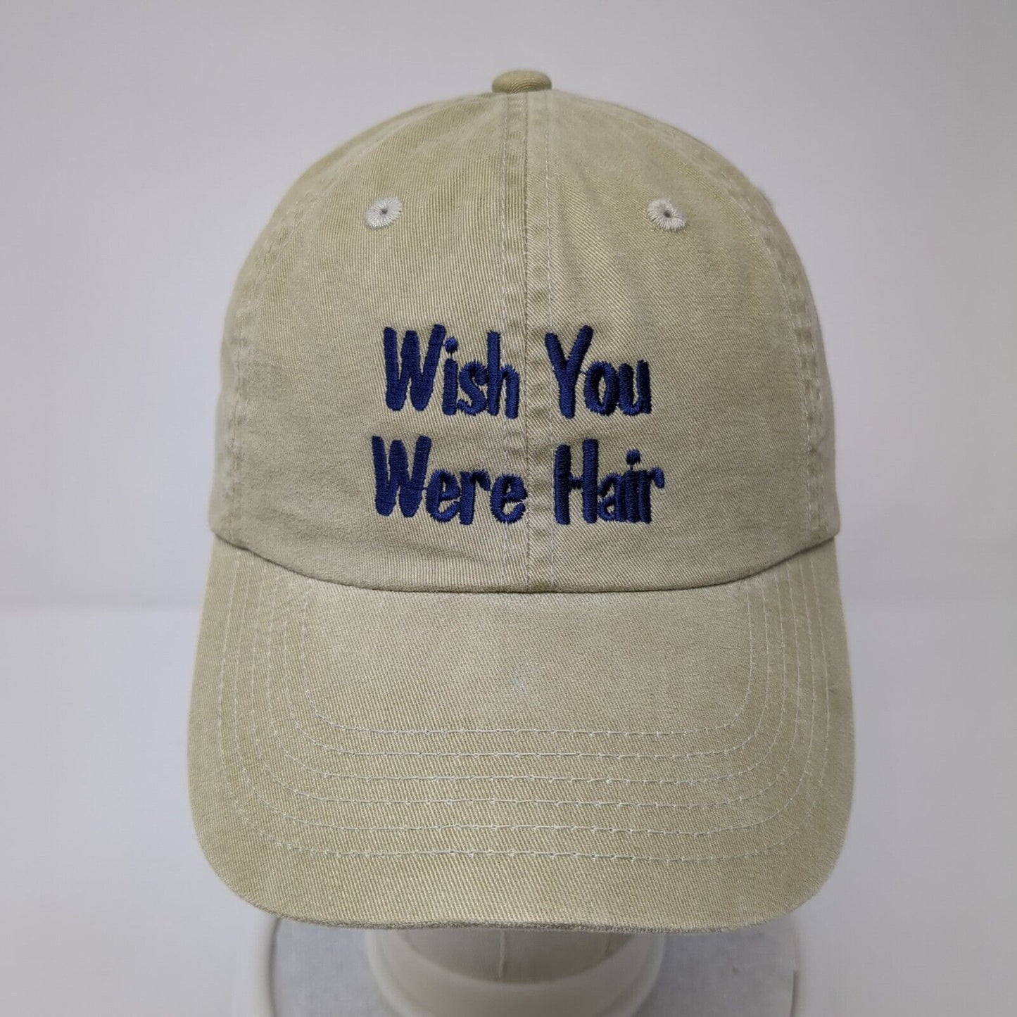 Wish You Were Hair Slideback Hat Tan One Size Adjustable Port Authority Cotton