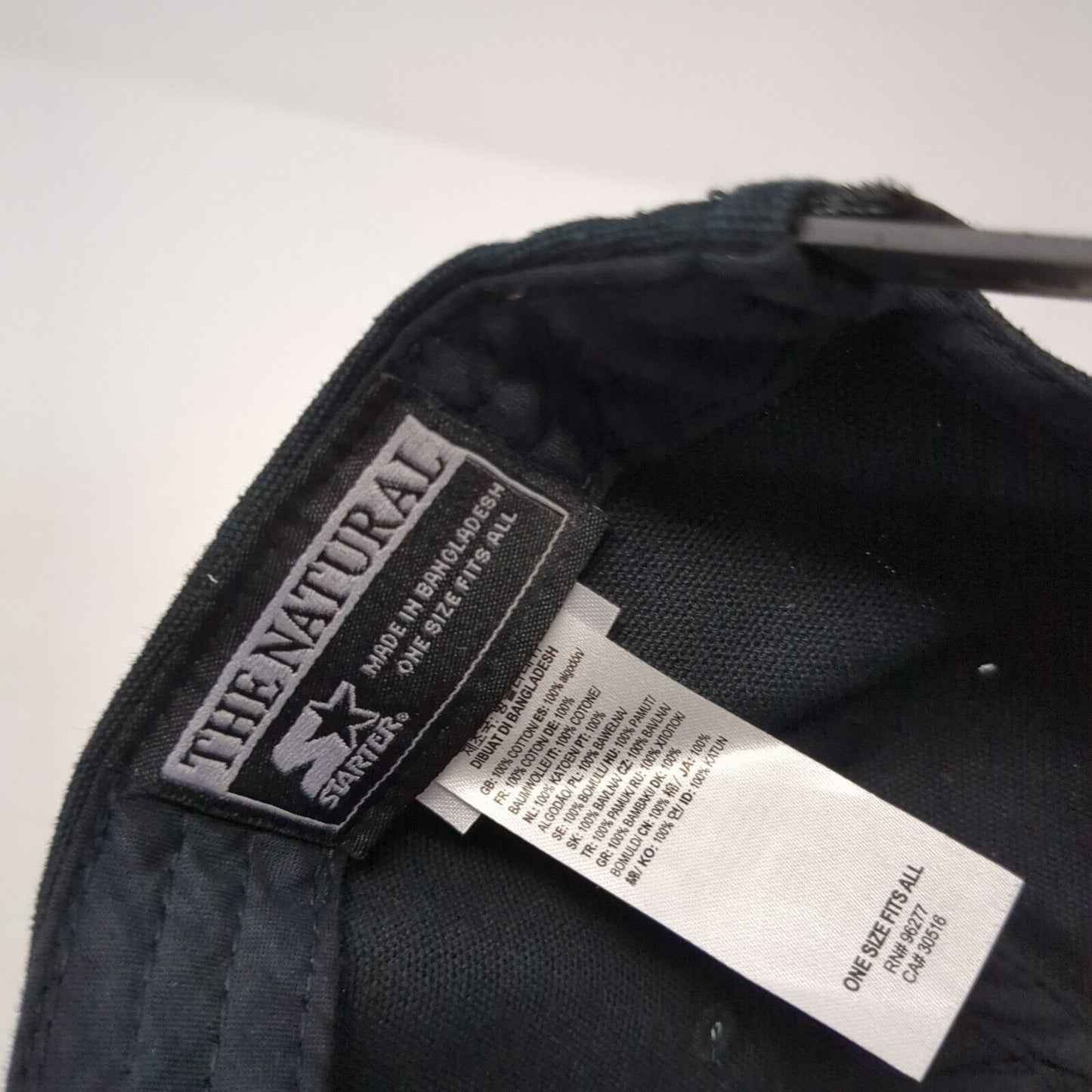 VANS Since 1996 Snapback Hat Black OS Adjustable Leather Patch 6 Panel Starter