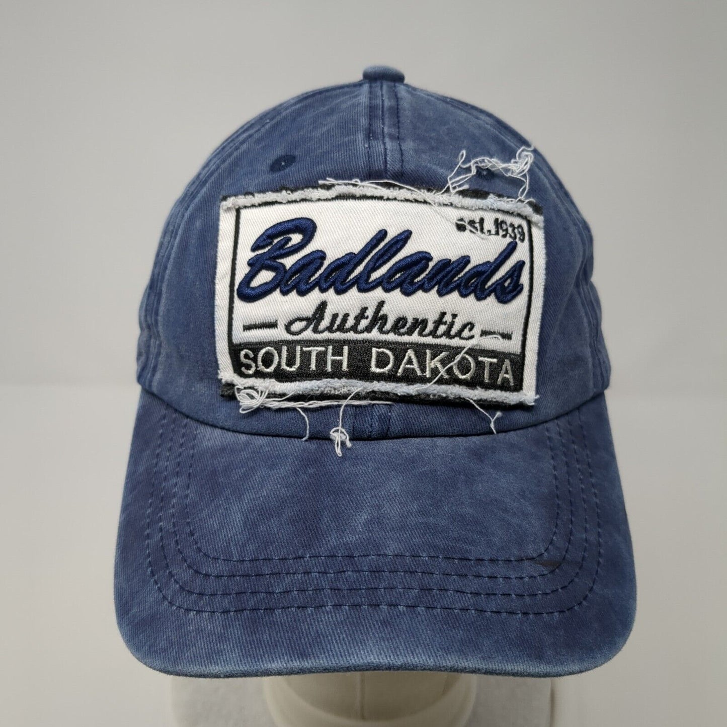 Badlands South Dakota Patch Strapback Hat Blue One Size Adjustable