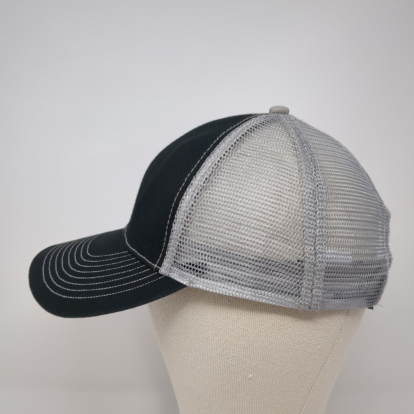DePatco Strapback Trucker Hat Black One Size Mesh Back Embroidered HG