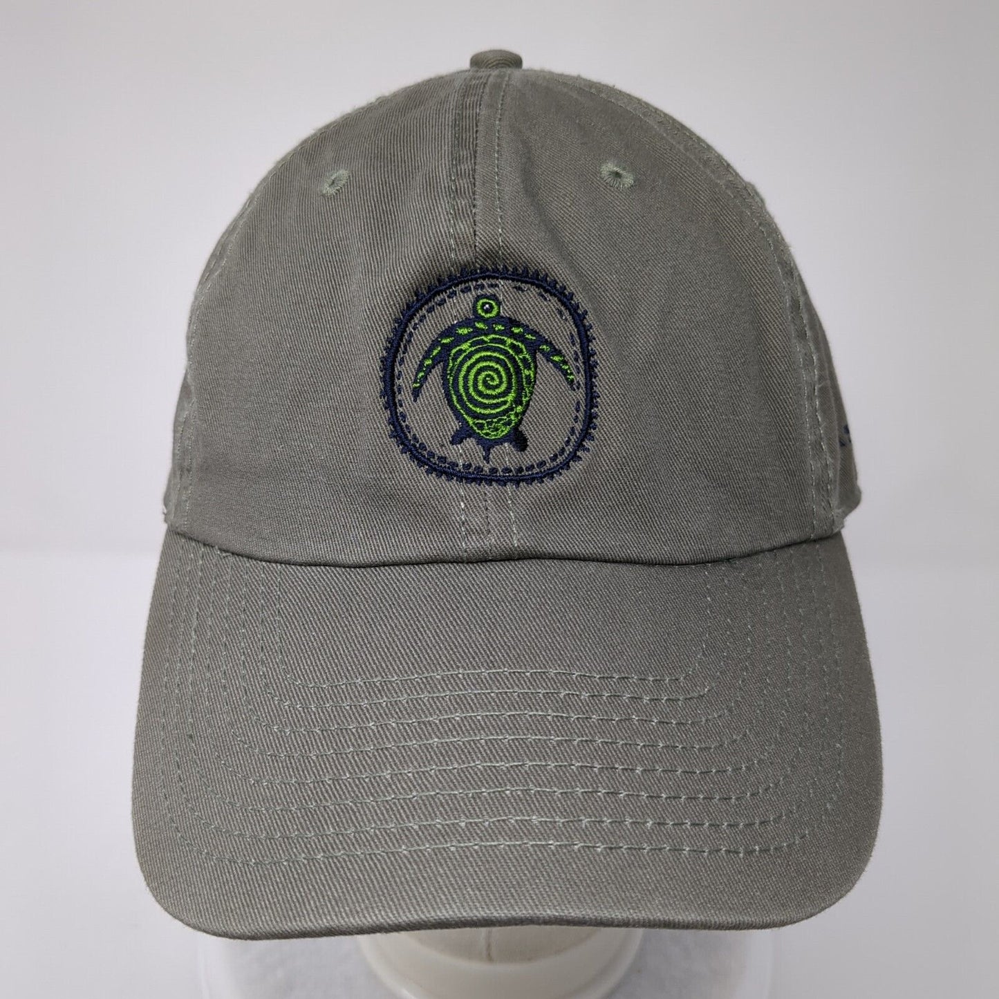 Cayman Turtle Centre Slideback Hat Gray One Size Adjustable Embroidered