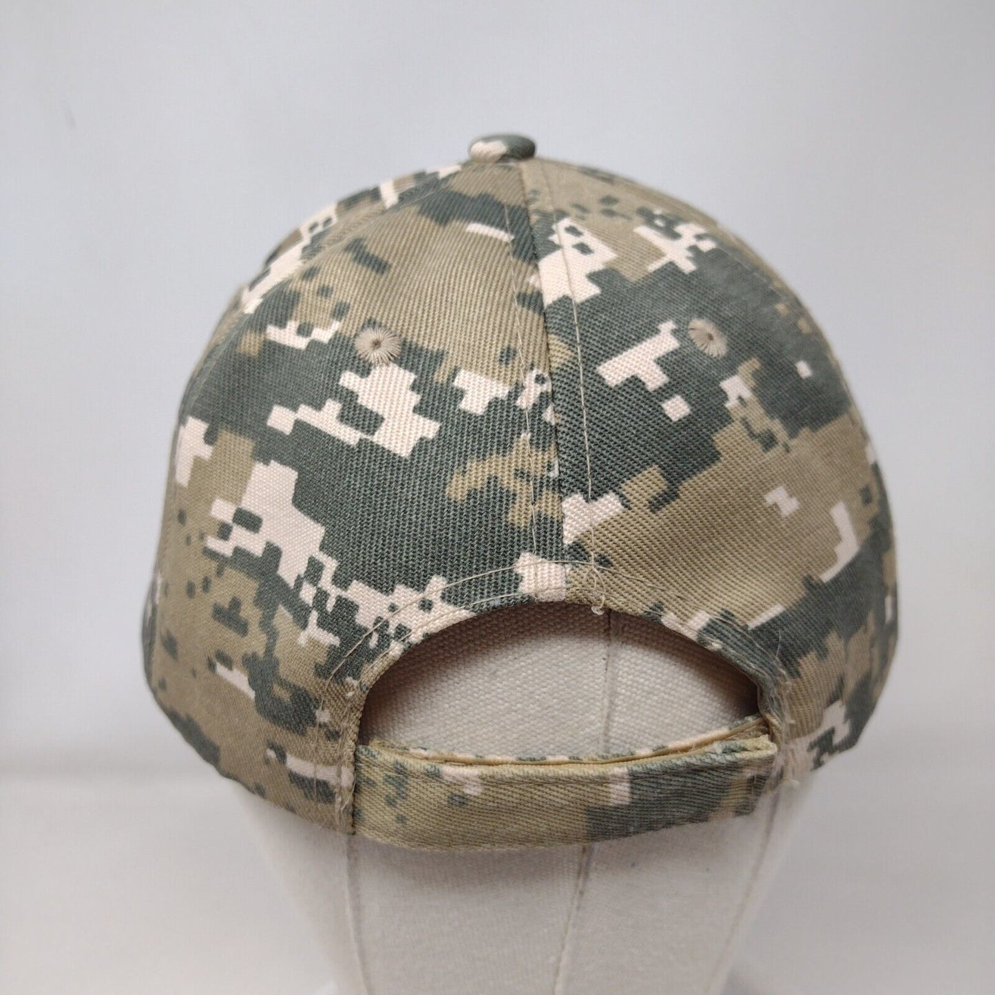 American Flag Strapback Hat Camouflage OS Adjustable Embroidered Patriotic