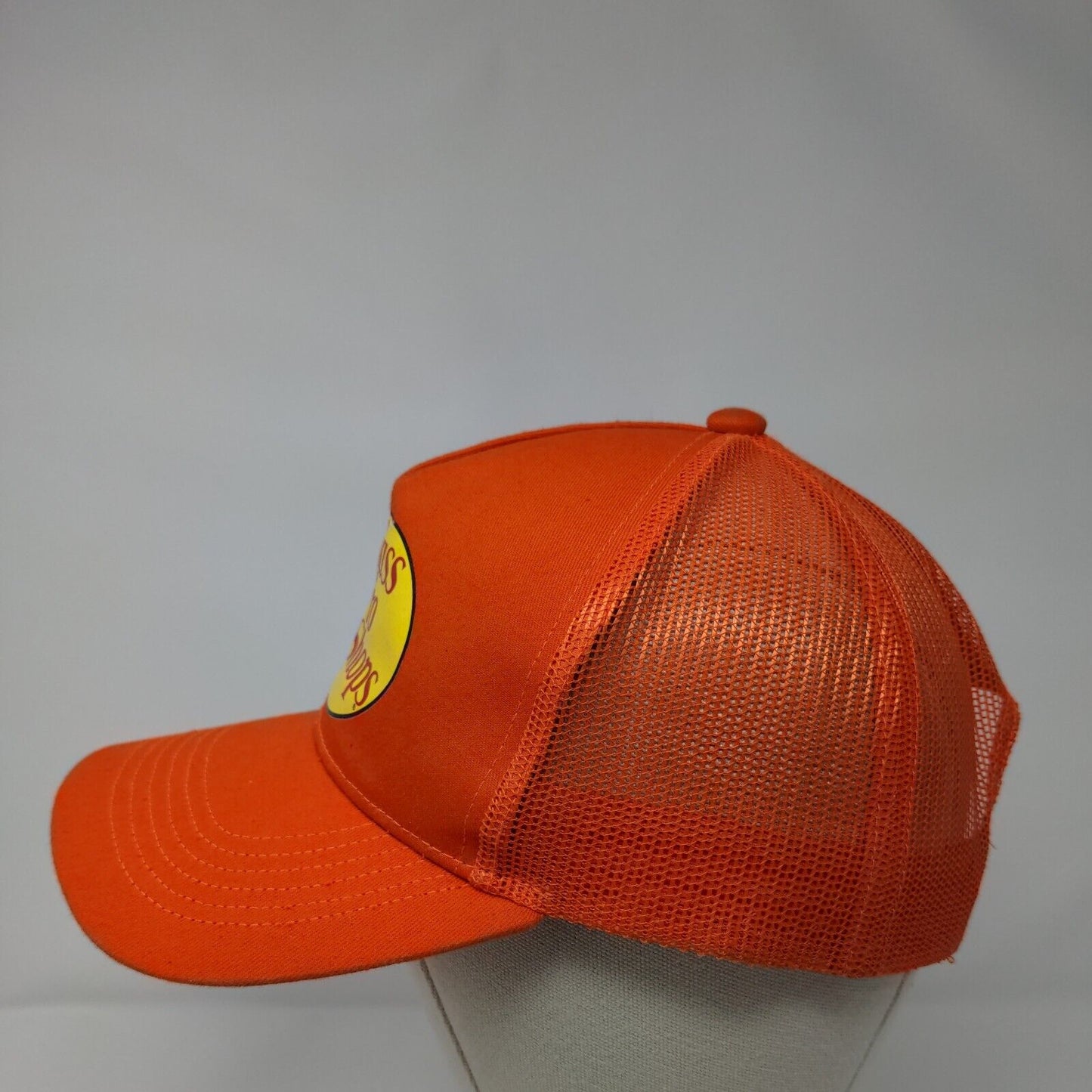 Bass Pro Shops Fishing Snapback Trucker Hat Orange OSFM Mesh Back
