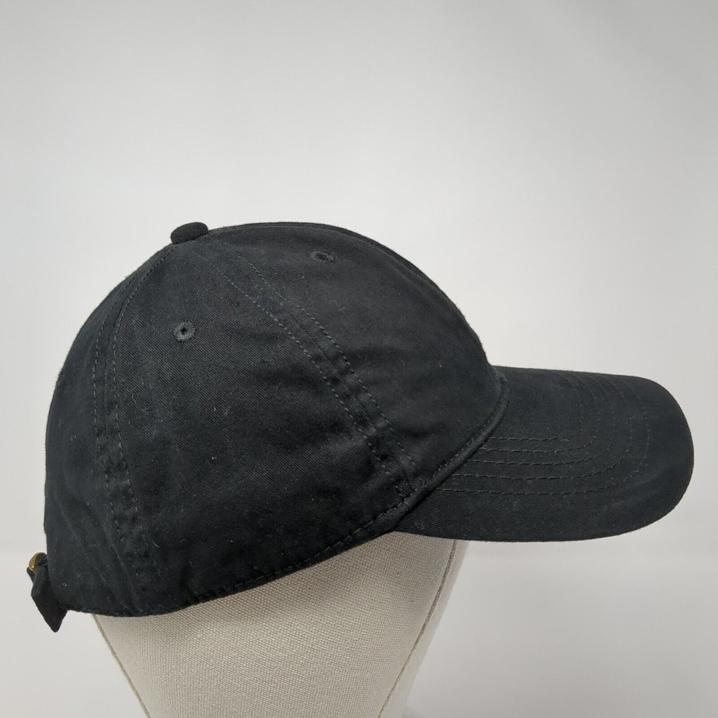 Unbranded Slideback Hat Black One Size Adjustable Vented Holes 6 Panel Blank