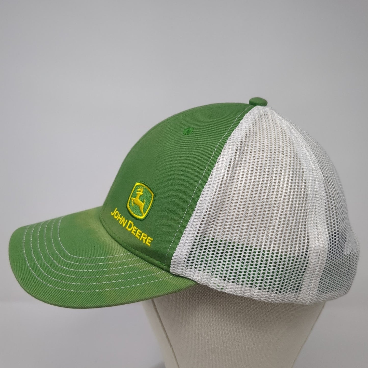 John Deere Snapback Trucker Hat Green One Size Adjustable Embroidered Mesh Back
