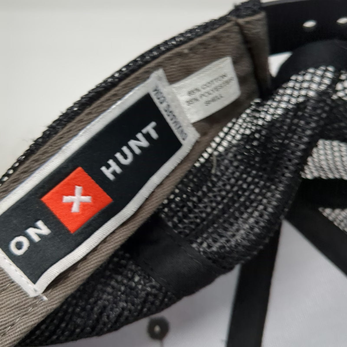 onX Hunt Trucker Hat Gray Black One Size Mesh Back Topographic Patch Snapback