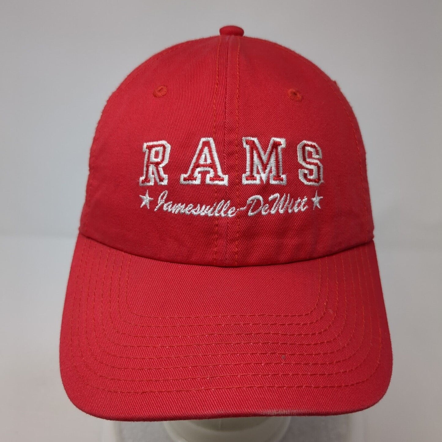 RAMS Jamesville DeWitt Slideback Hat Red One Size Adjustable Embroidered Cotton