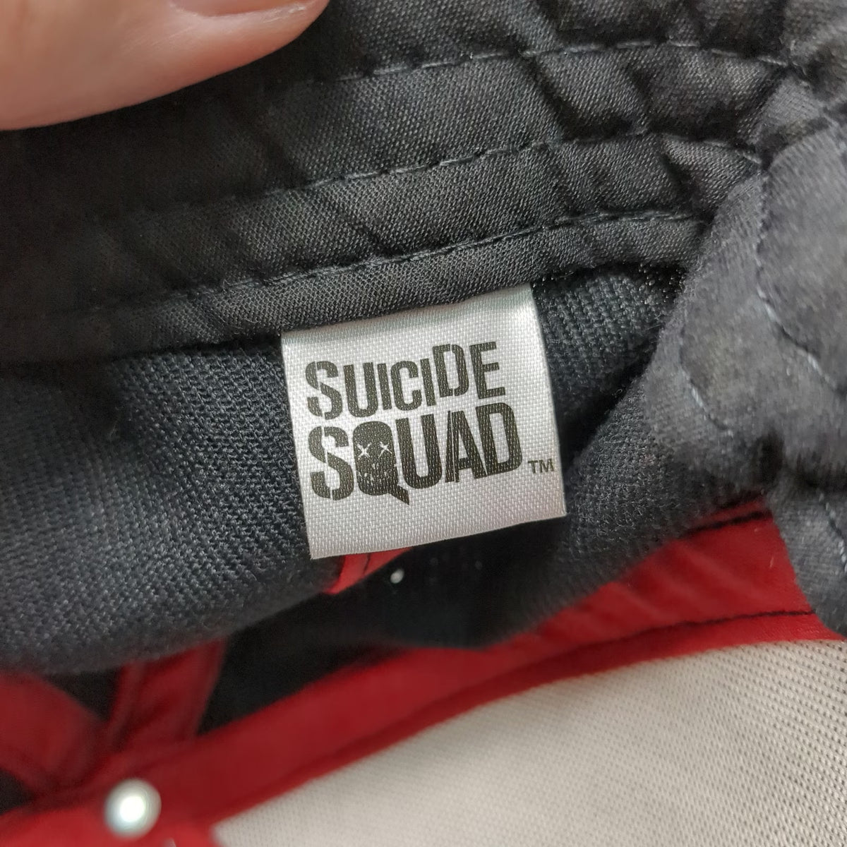 Suicide Squad 5 Panel White Black Red Snapback OSFM Harley Quinn Hat Diamonds