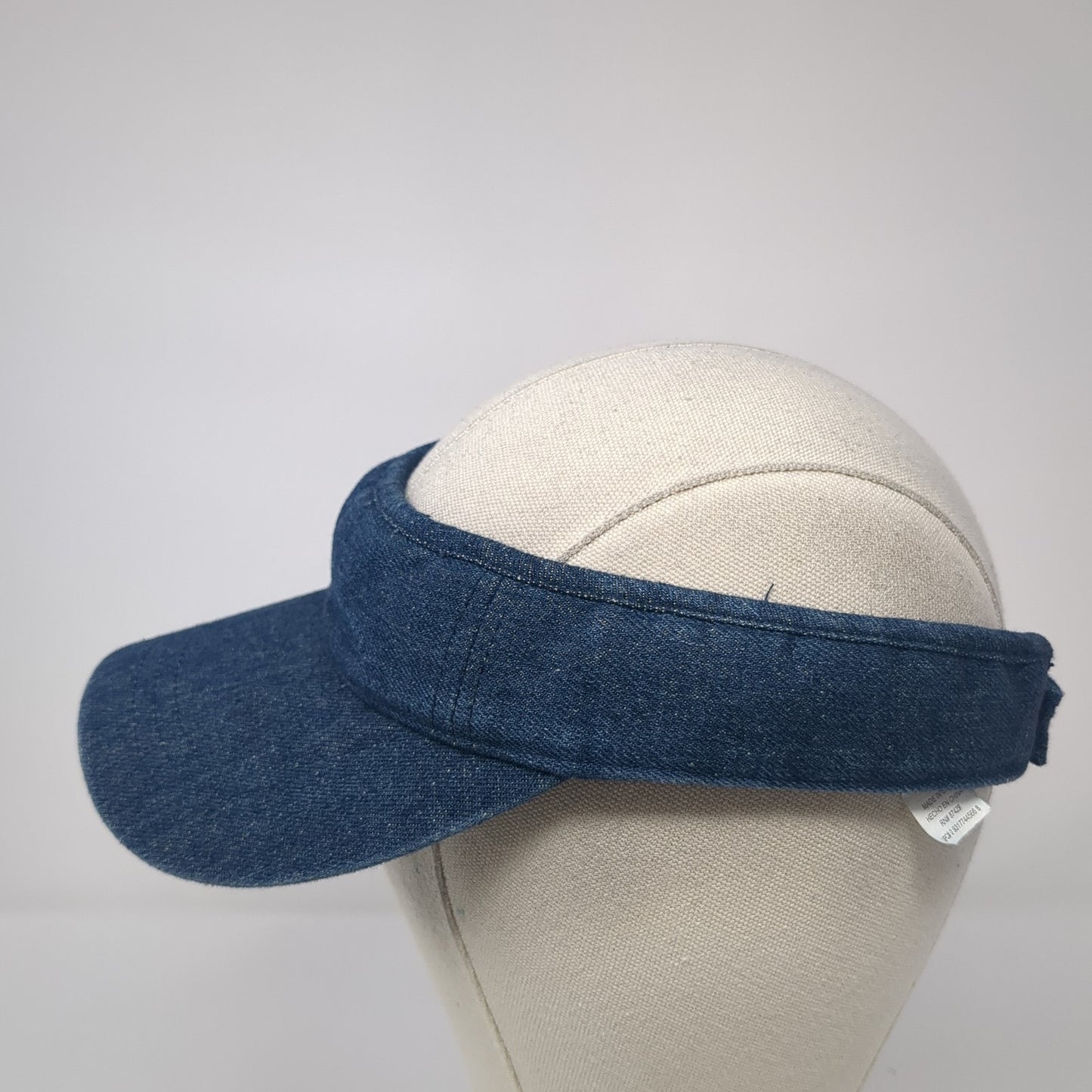 Unbranded Strapback Visor Hat Blue Denim One Size Adjustable Blank