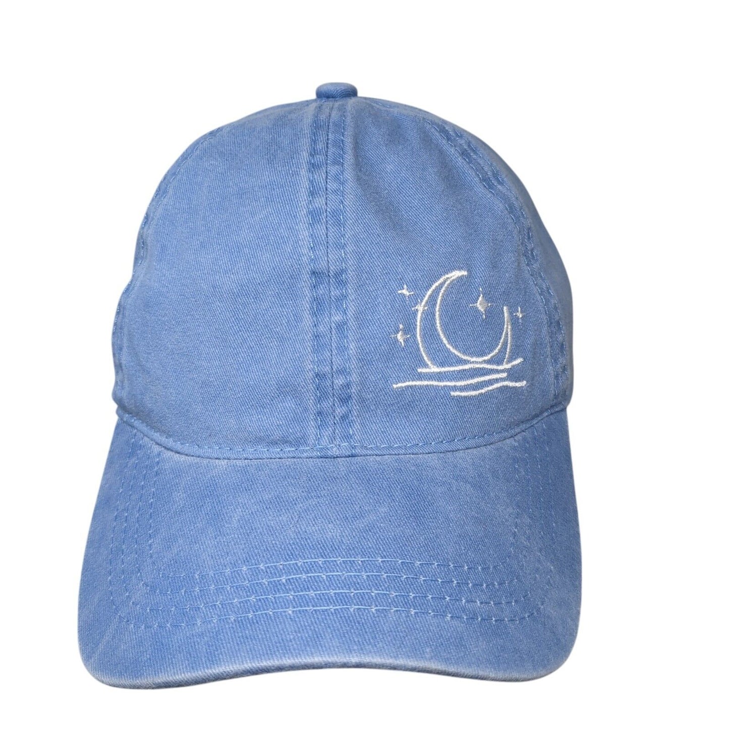 Crescent Moon Slideback Hat Blue One Size Adjustable David And Young
