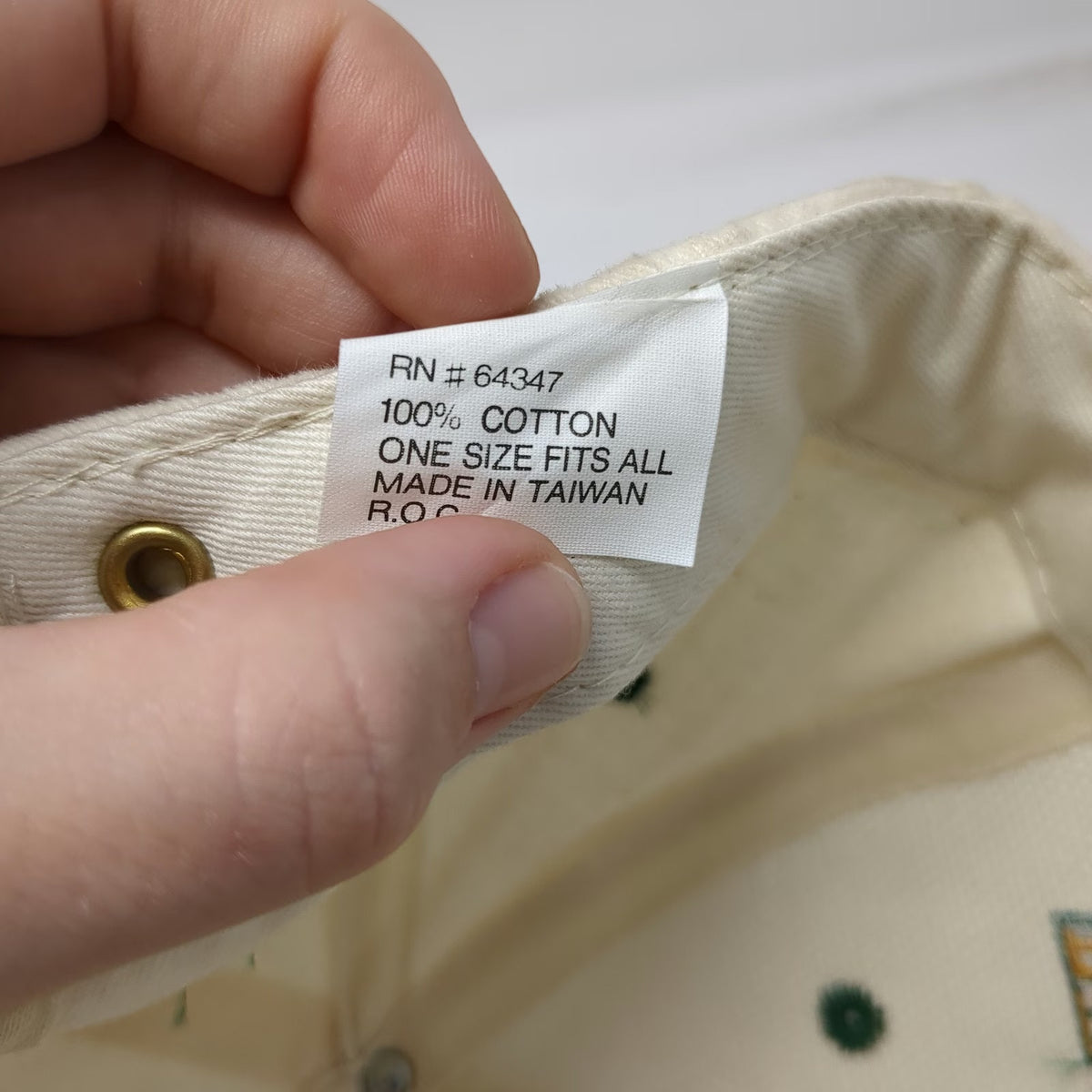 Baseball Cap White Green One Size Promise Keepers Integrity Slideback Cotton Hat