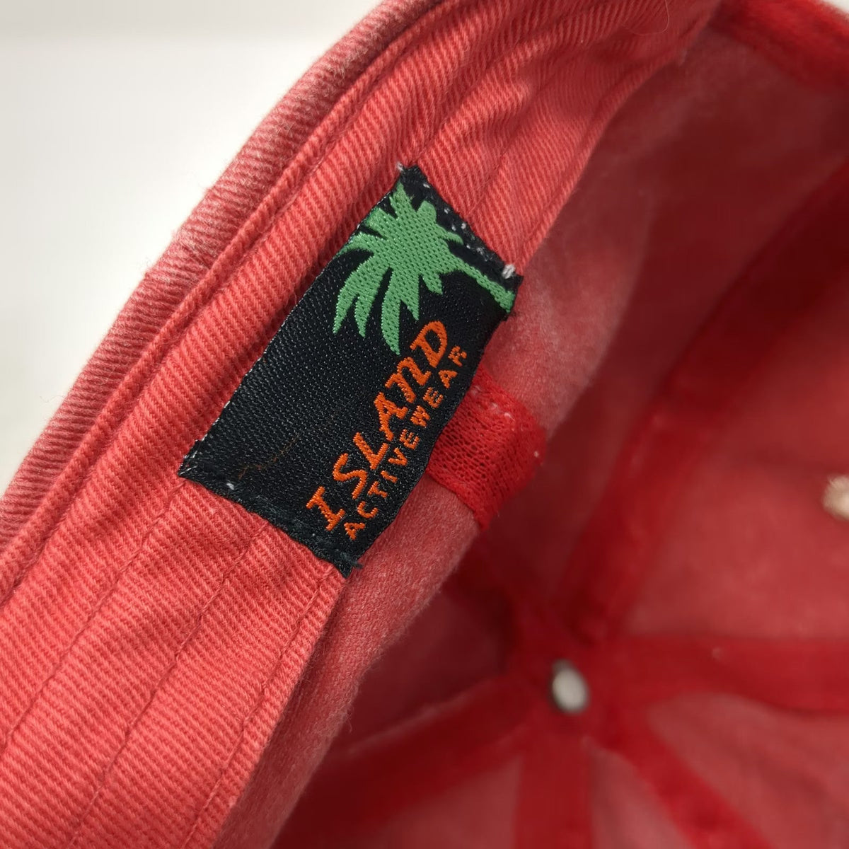 Island Activewear Baseball Cap Red One Size Hat St. Maarten Fish Turtle Lizard