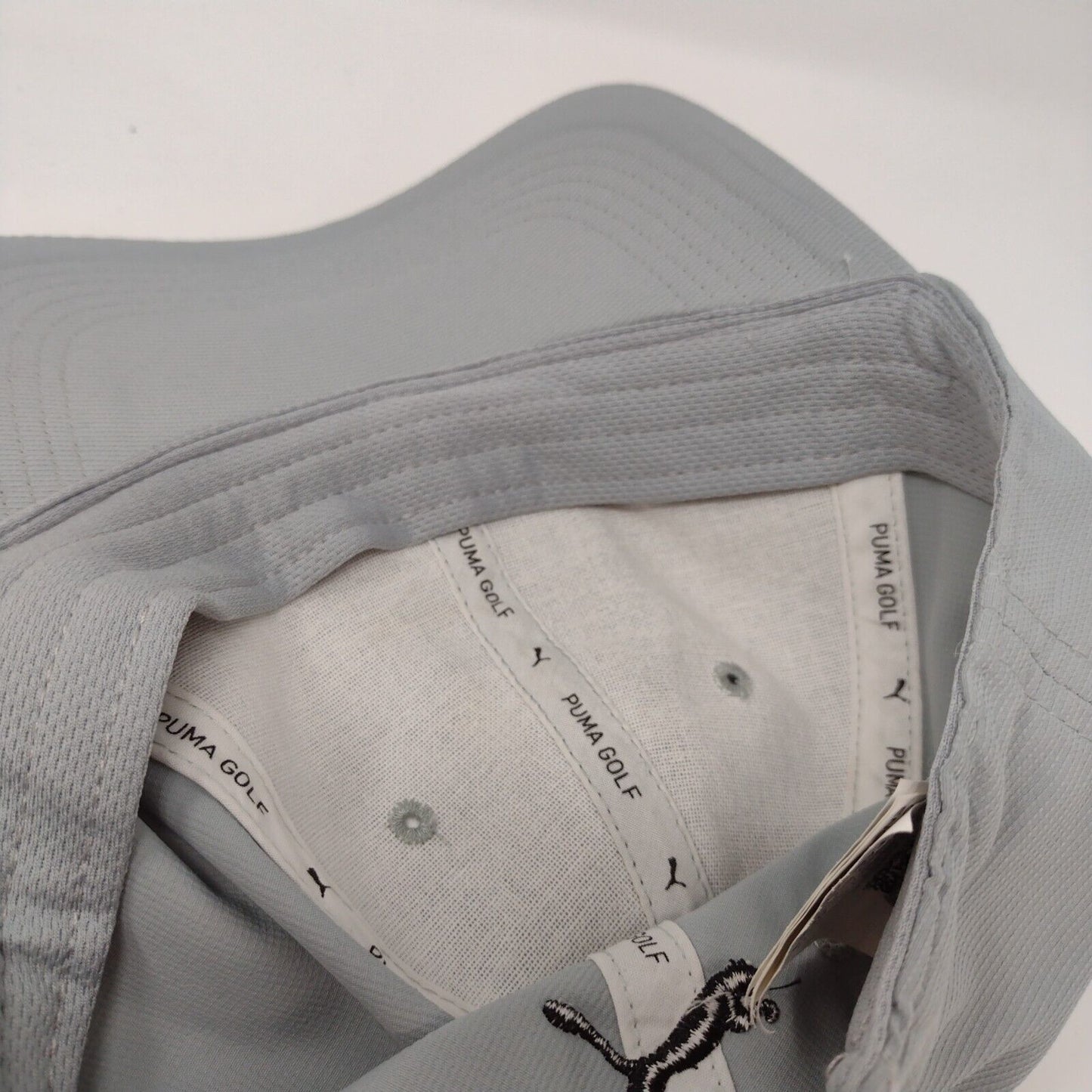 PUMA Golf Strapback Hat Gray OSFA Adjustable Solid 6 Panel Vent Holes