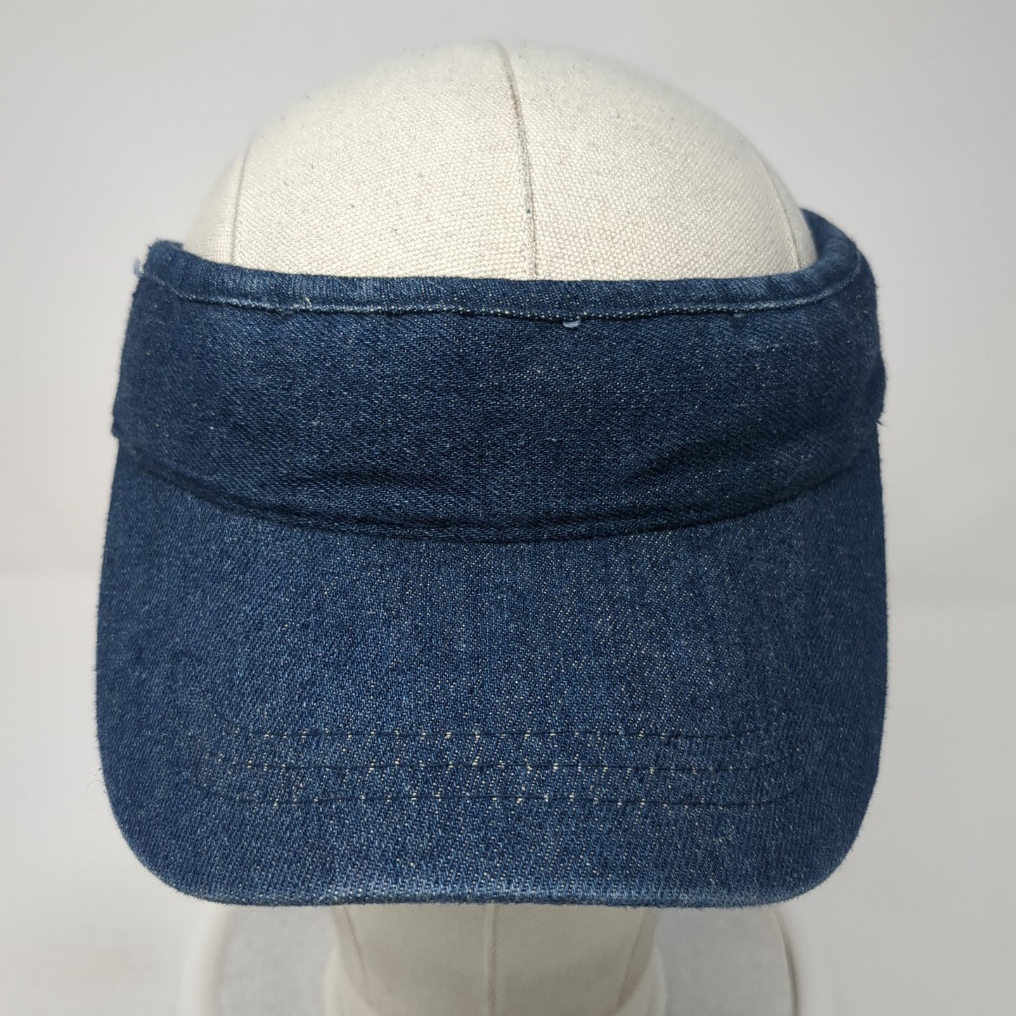 Unbranded Strapback Sun Visor Hat Blue One Size Adjustable Denim Blank