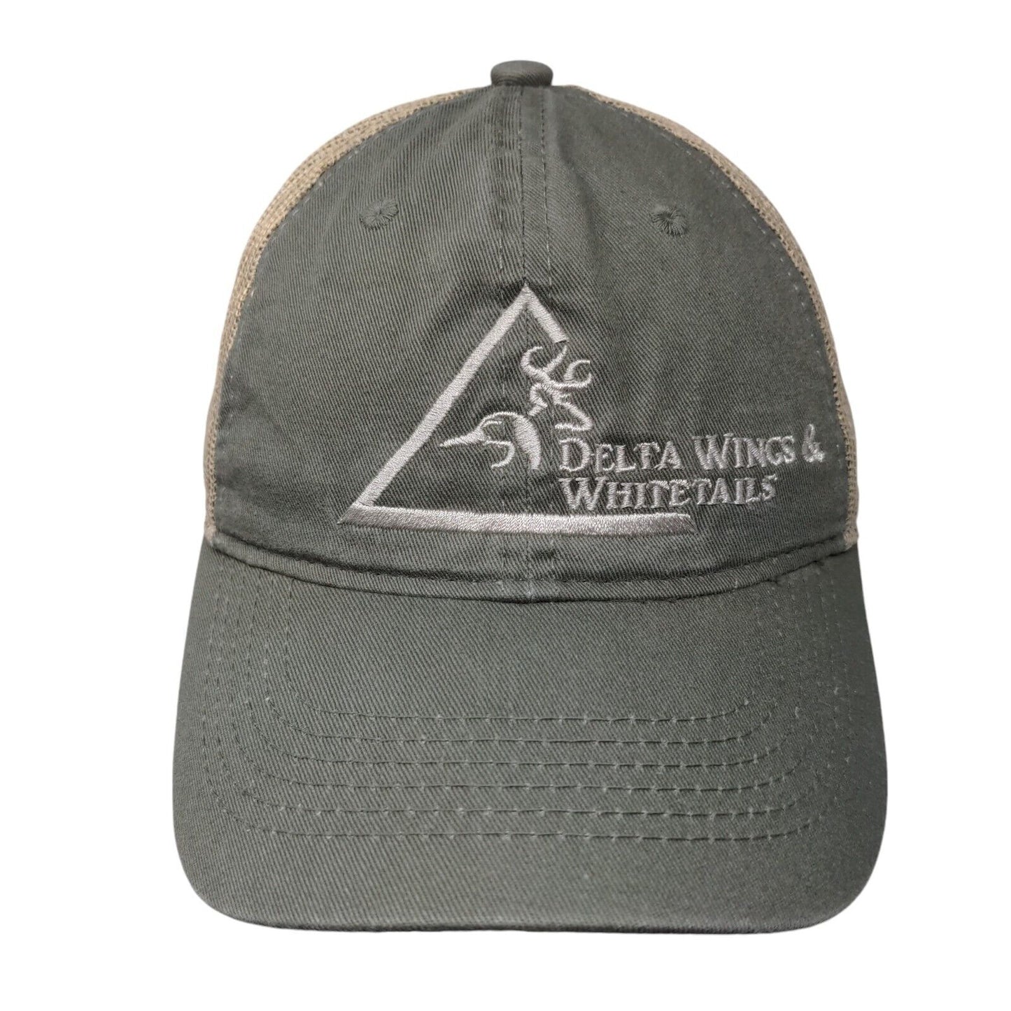 Delta Wings & Whitetails Strapback Mesh Back Trucker Hat Grayish-Brown Adult