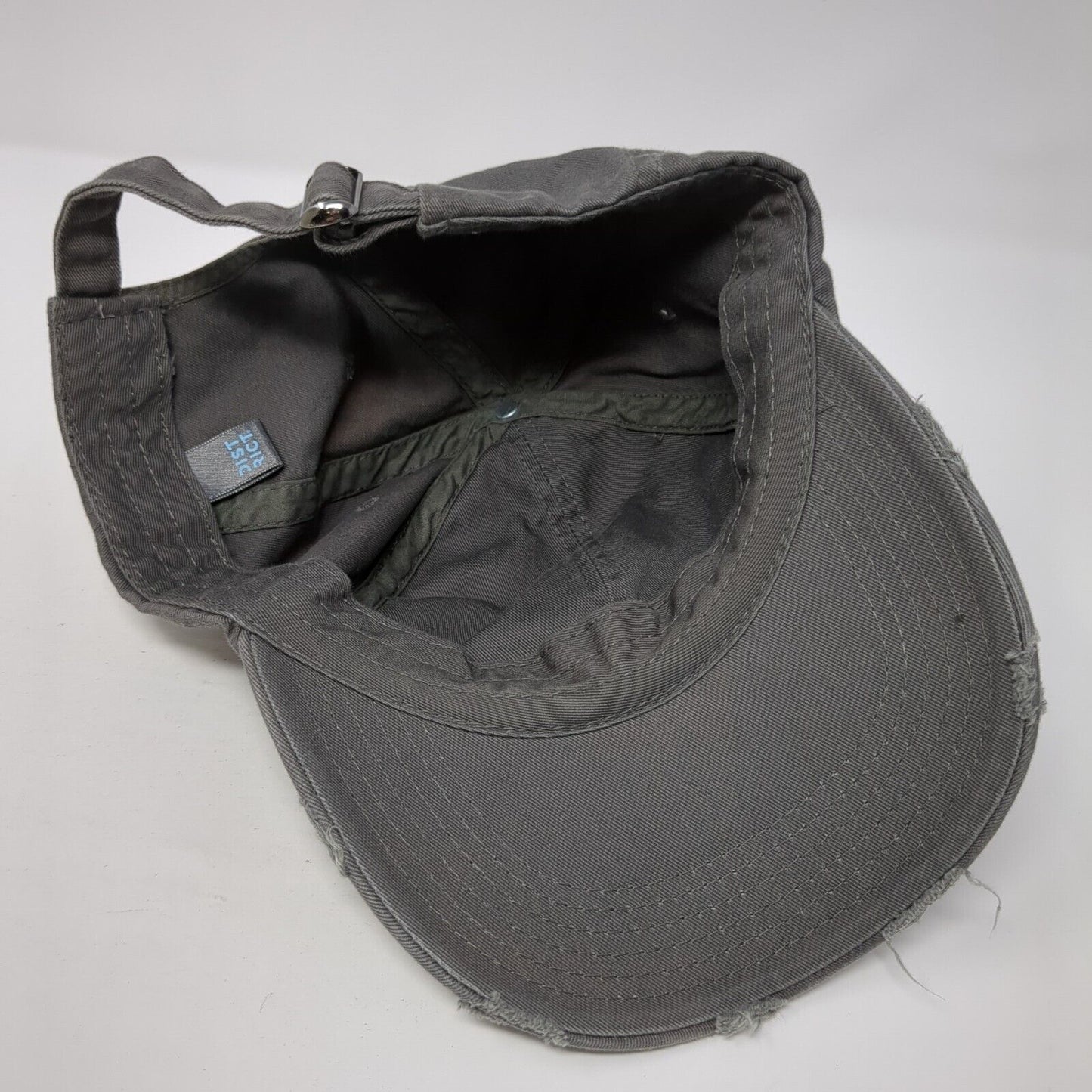District Slideback Hat Gray One Size Solid Adjustable Blank Distressed
