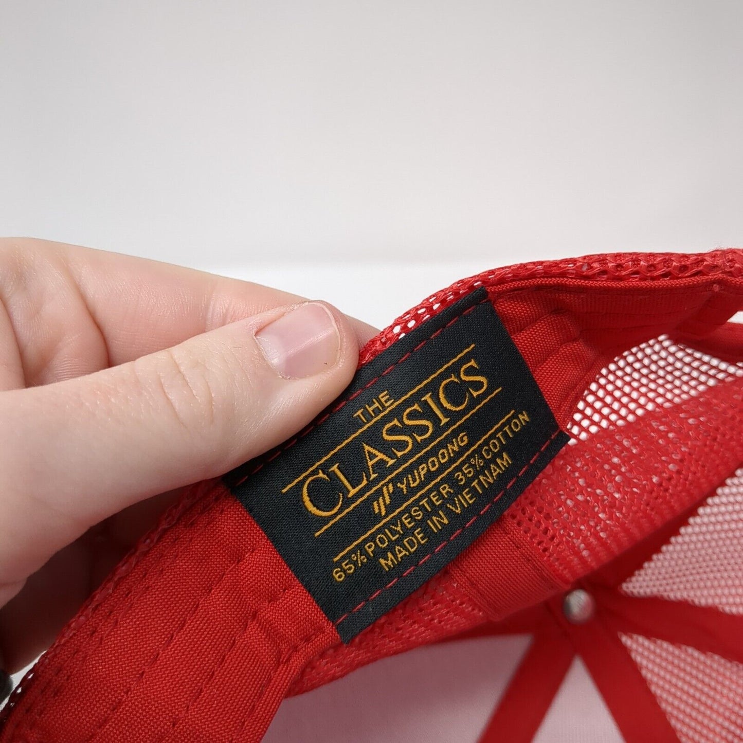 YB Snapback Mesh Back Trucker Hat Red OSFA Solid The Classics Yupoong