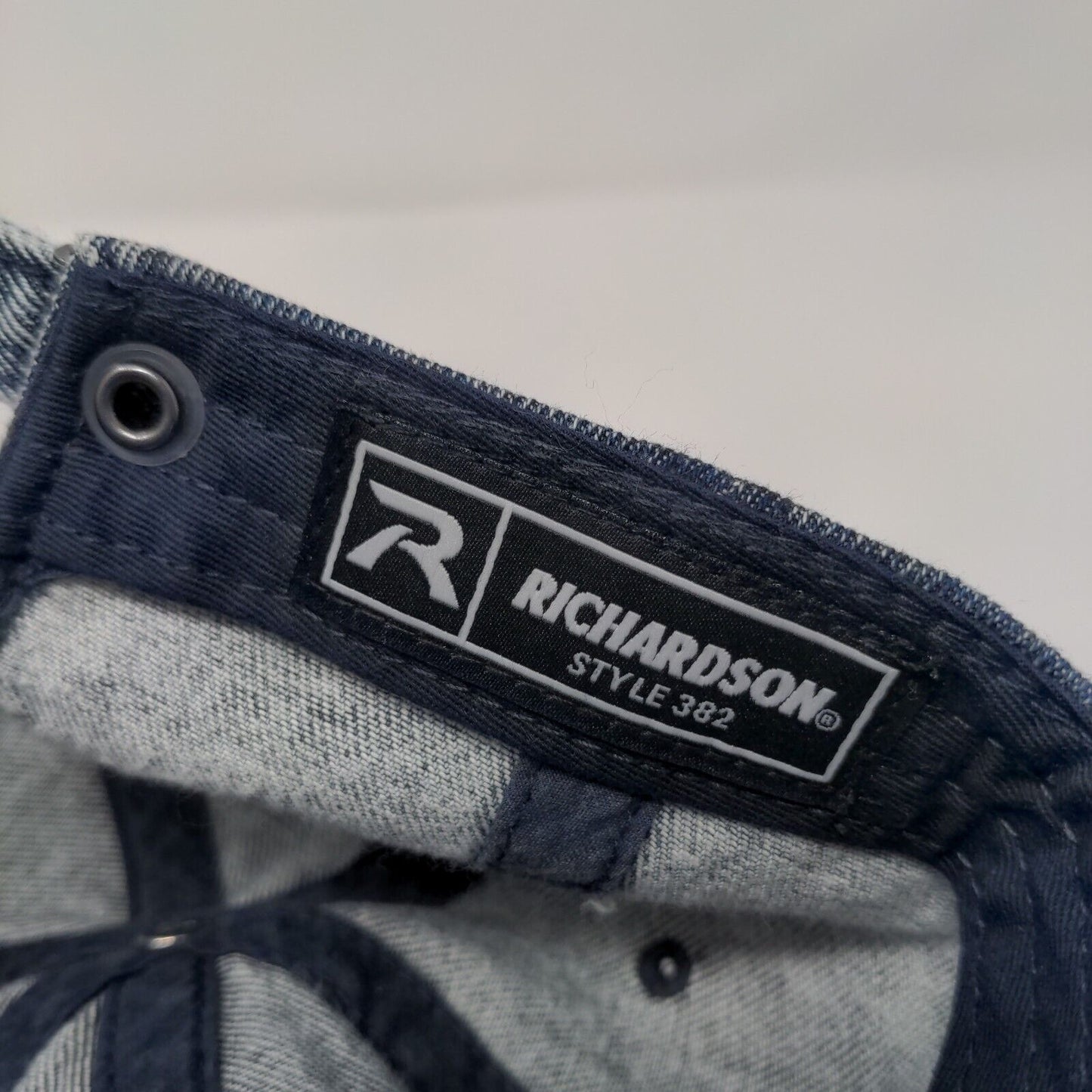 AB Slideback Hat Blue OSFA Adjustable Embroidered 6 Panel Denim Richardson