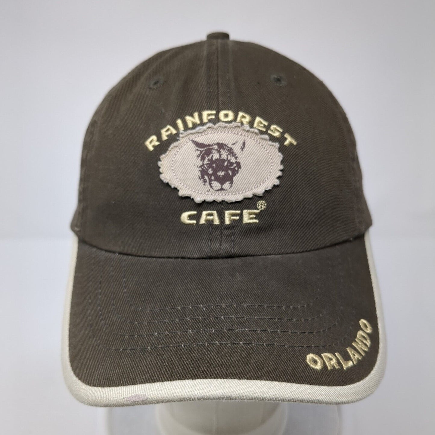 Rainforest Cafe Orlando Slideback Hat Brown One Size Adjustable Embroidered