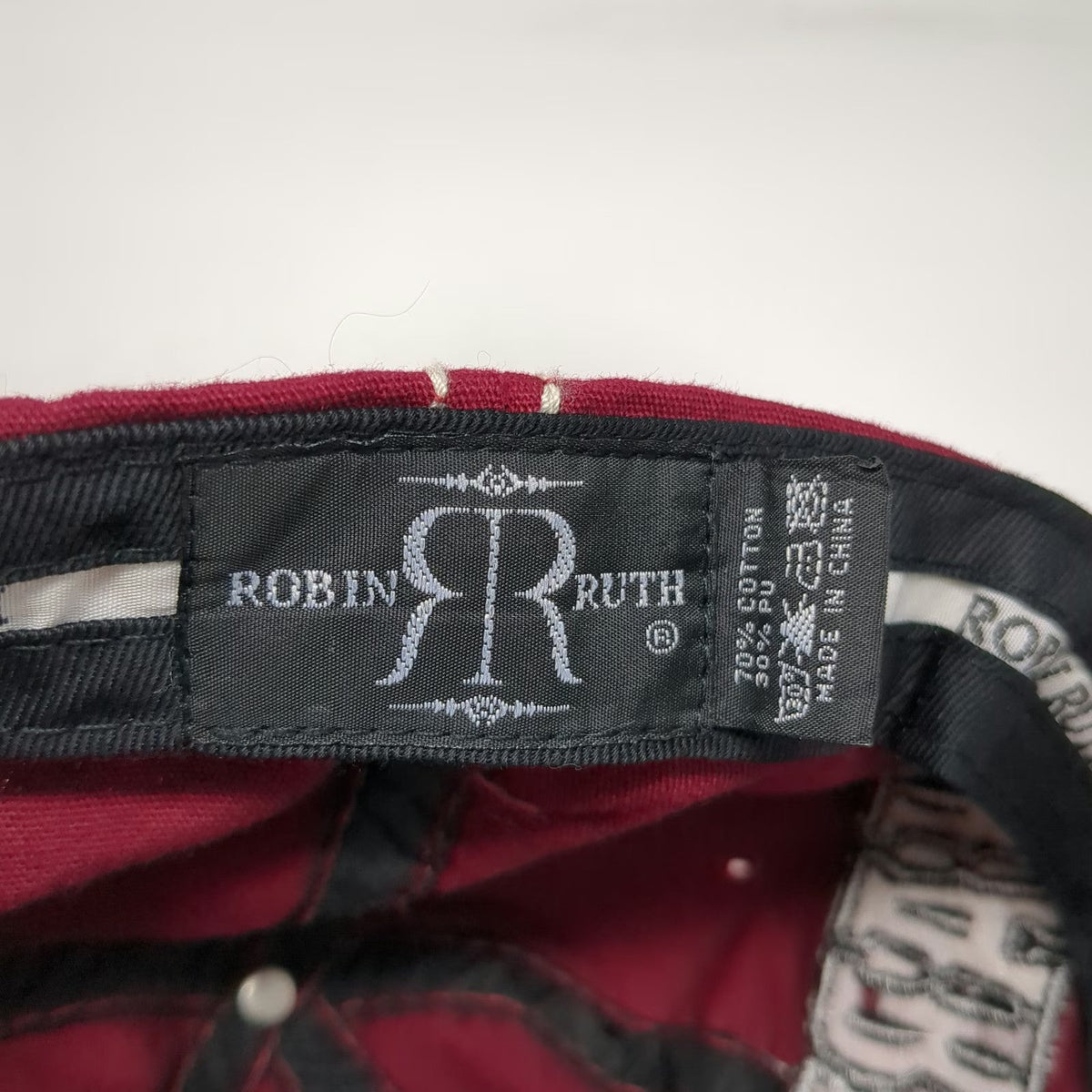 Robin Ruth Harvard University Baseball Cap Red One Size Gray Brim Strapback Hat