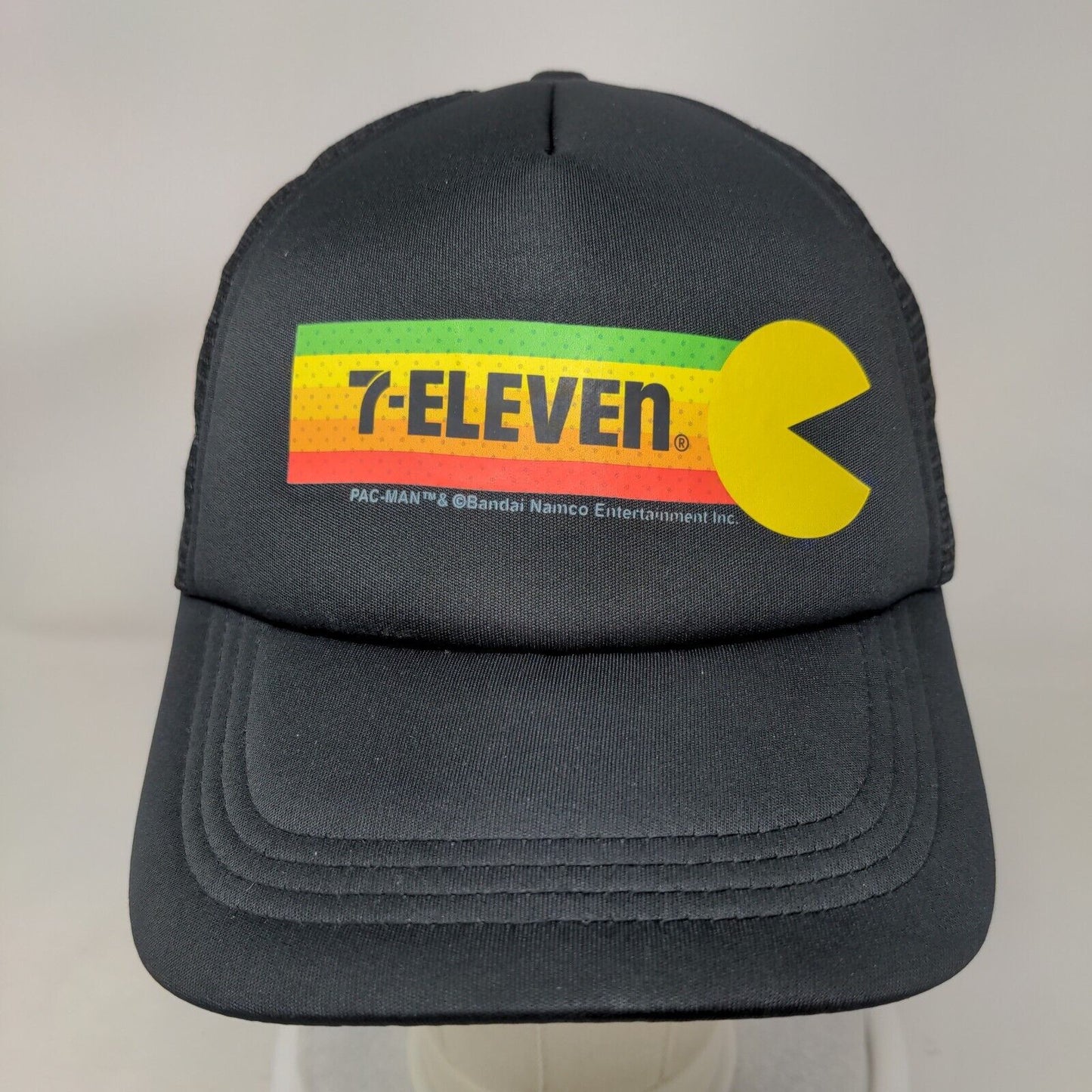 7-Eleven Pac-Man Snapback Mesh Back Trucker Hat Black One Size