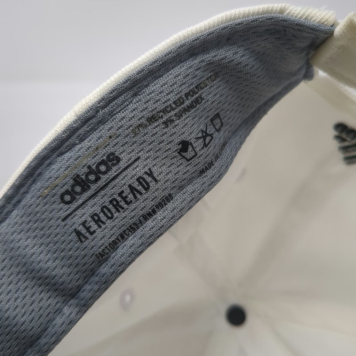 Adidas Baseball Cap White One Size Aeroready Recycled Strapback Hat Logo Black