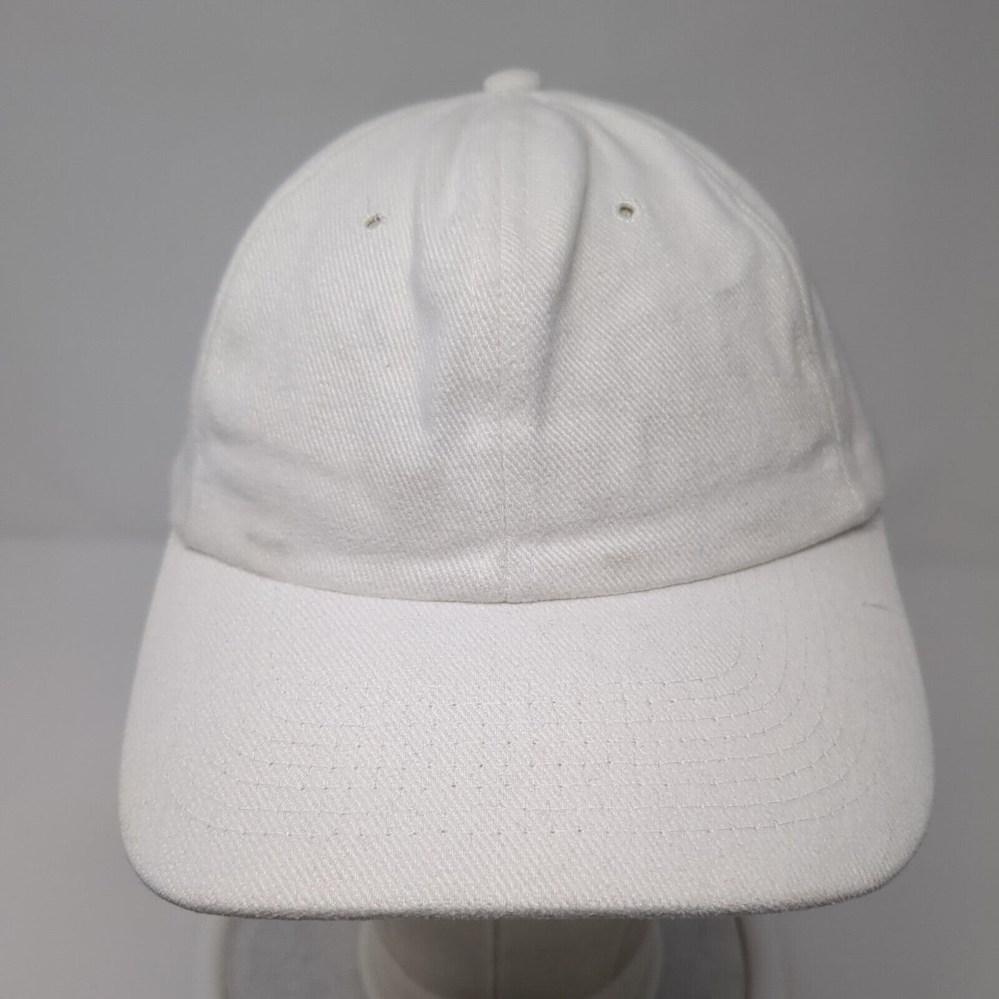 Nissun Slideback Hat White One Size Adjustable Vented Holes 6 Panel Blank