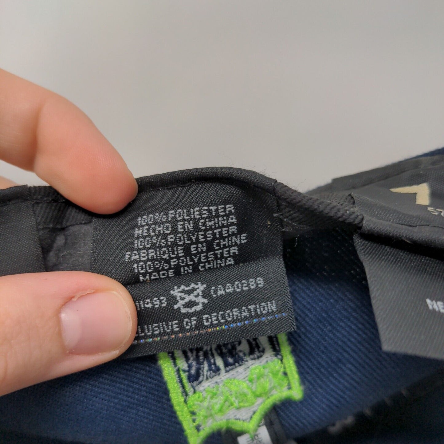 New Era Men's Fitted Flat Bill Hat Blue 7 1/4 Seattle Seahawks NFL Embroidered